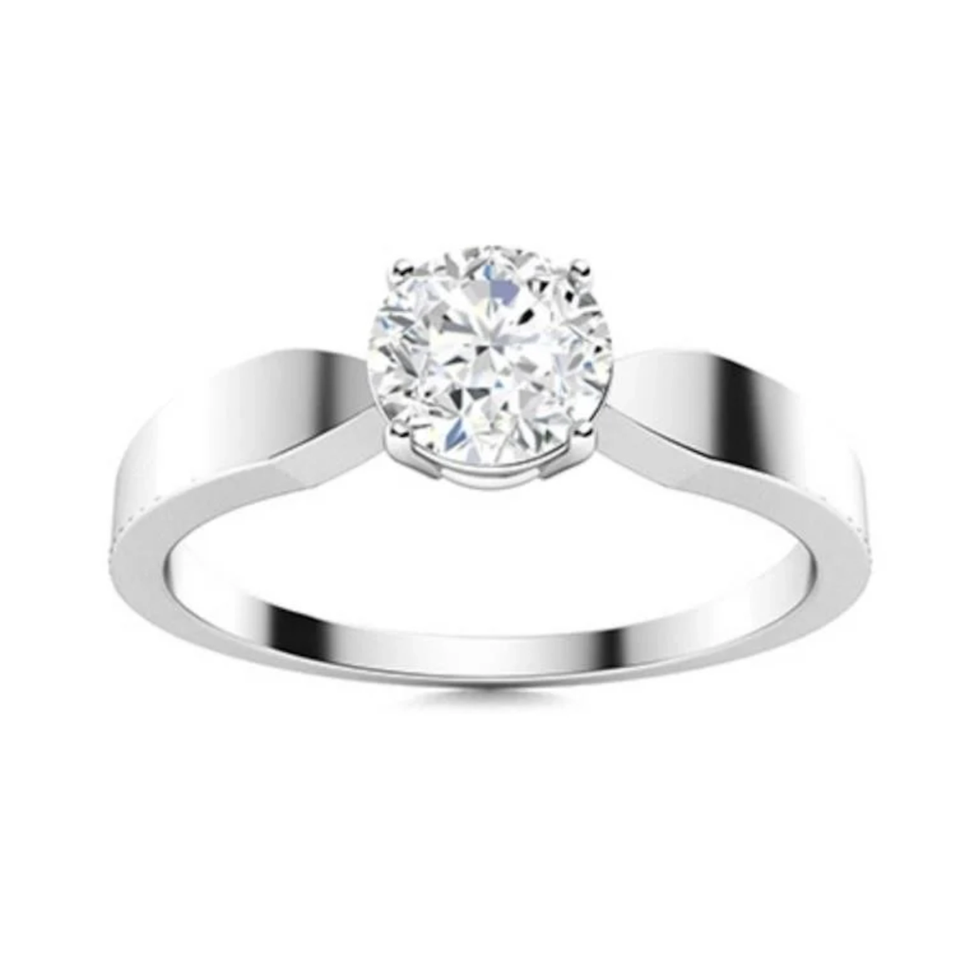 Gold & Brilliant White Diamond 1.50 Cts Ring - E/V