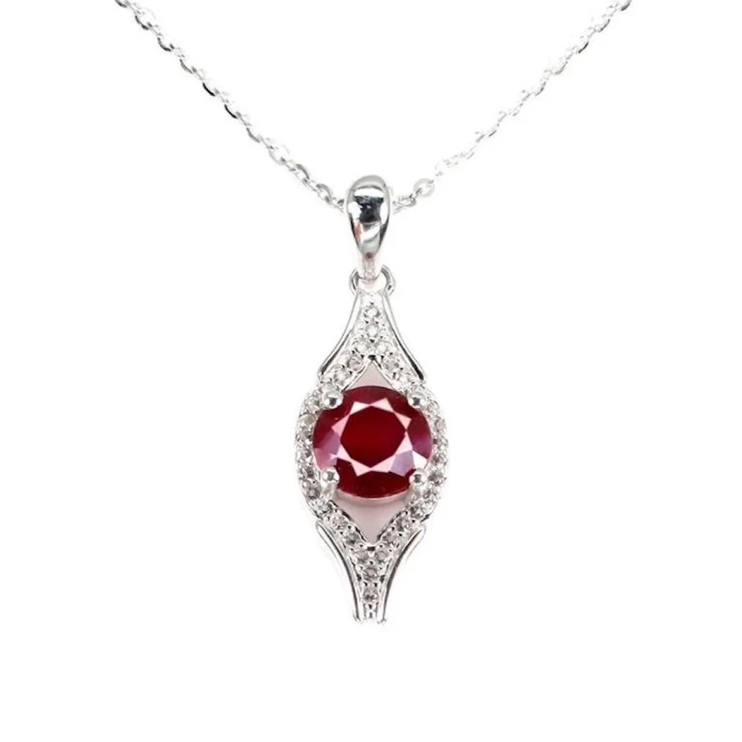 Natural Pigeon Blood Red Ruby Necklace