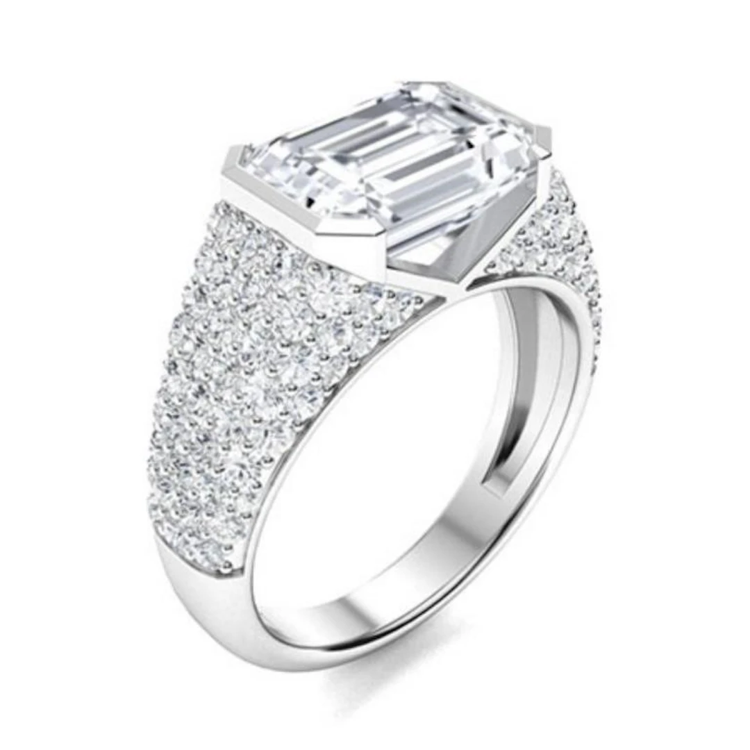 Gold & White Diamond 3.5 Cts Ring - E/VVS