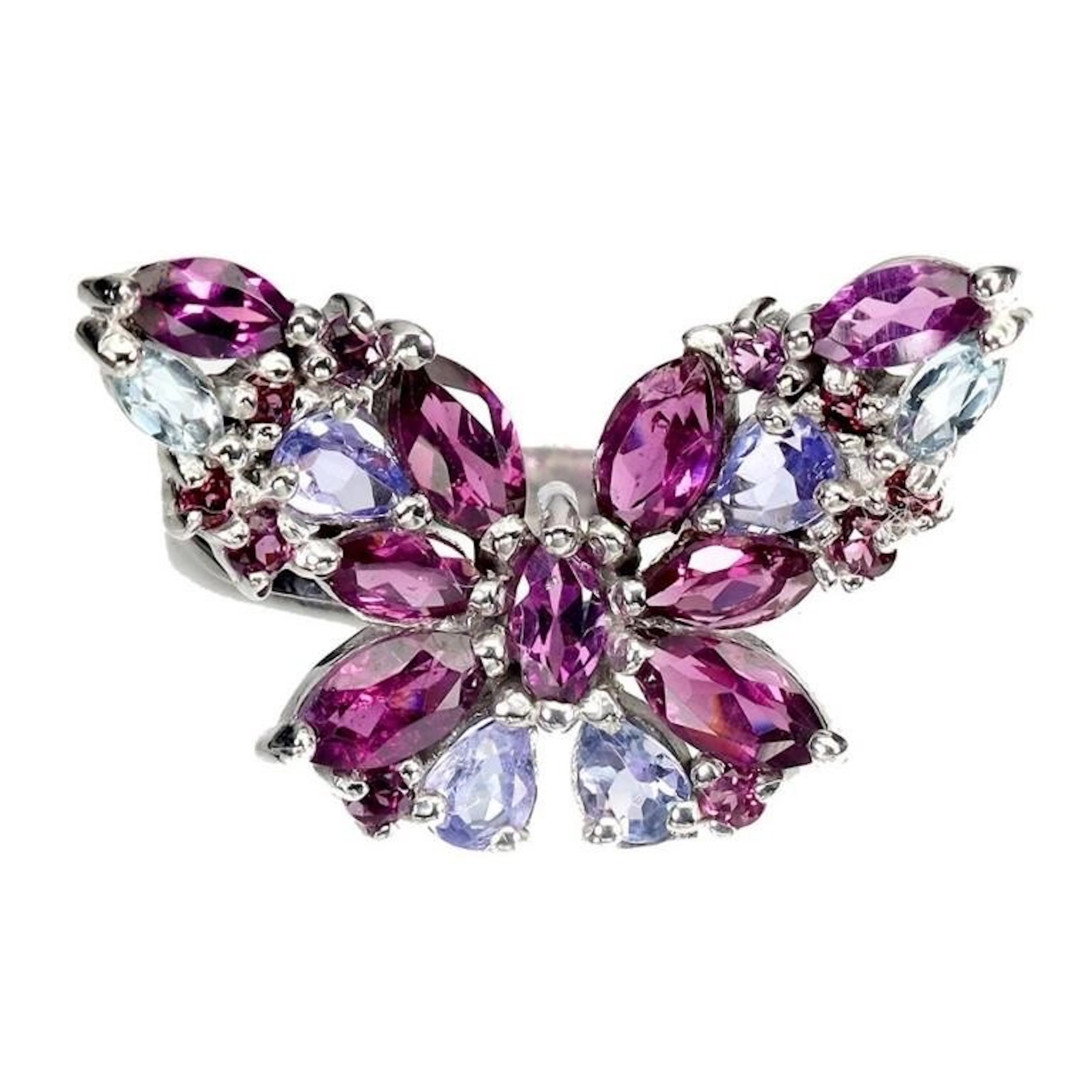Natural Granet Tanzanite Ring