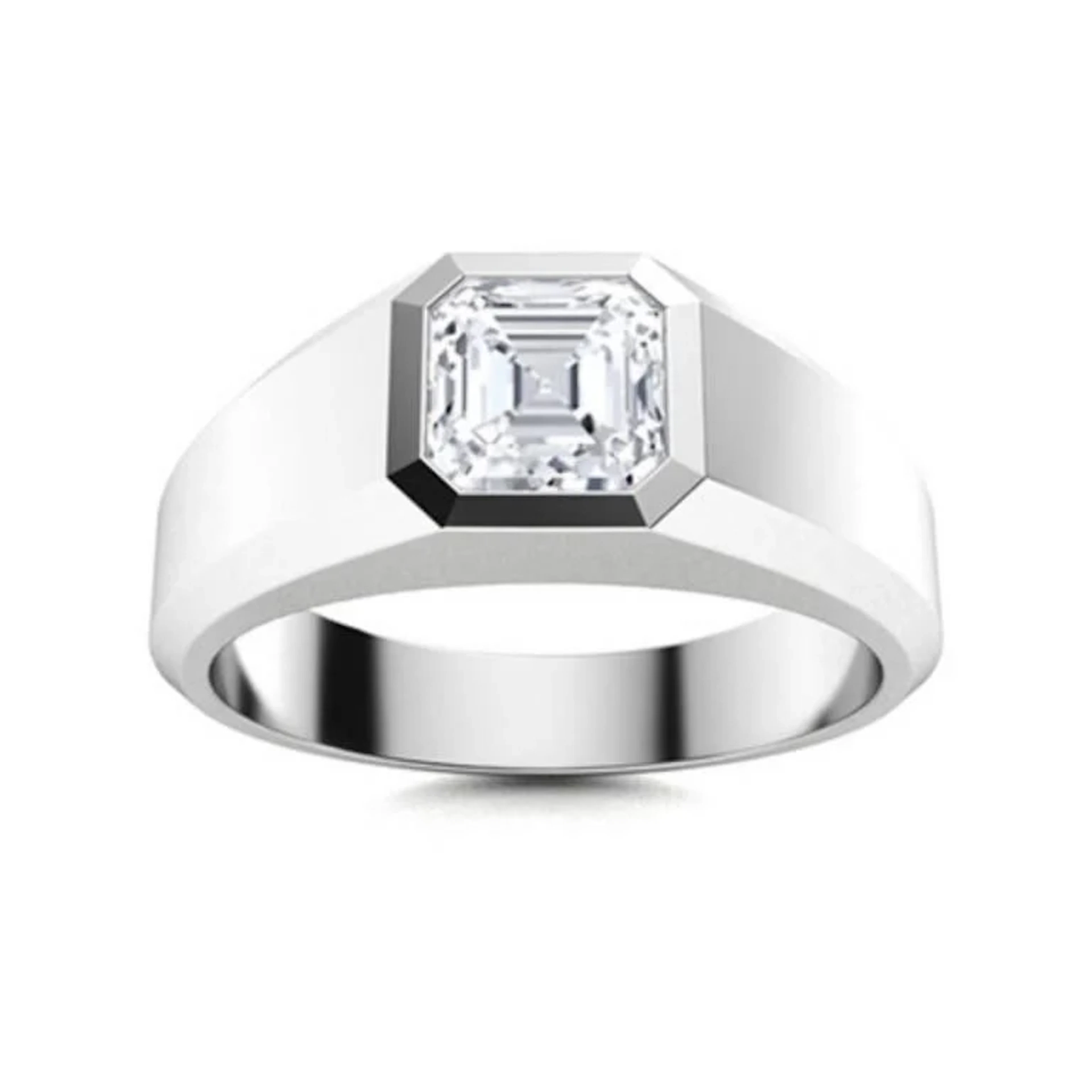 Gold & Brilliant White Diamond 2 Cts Ring - E/VVS