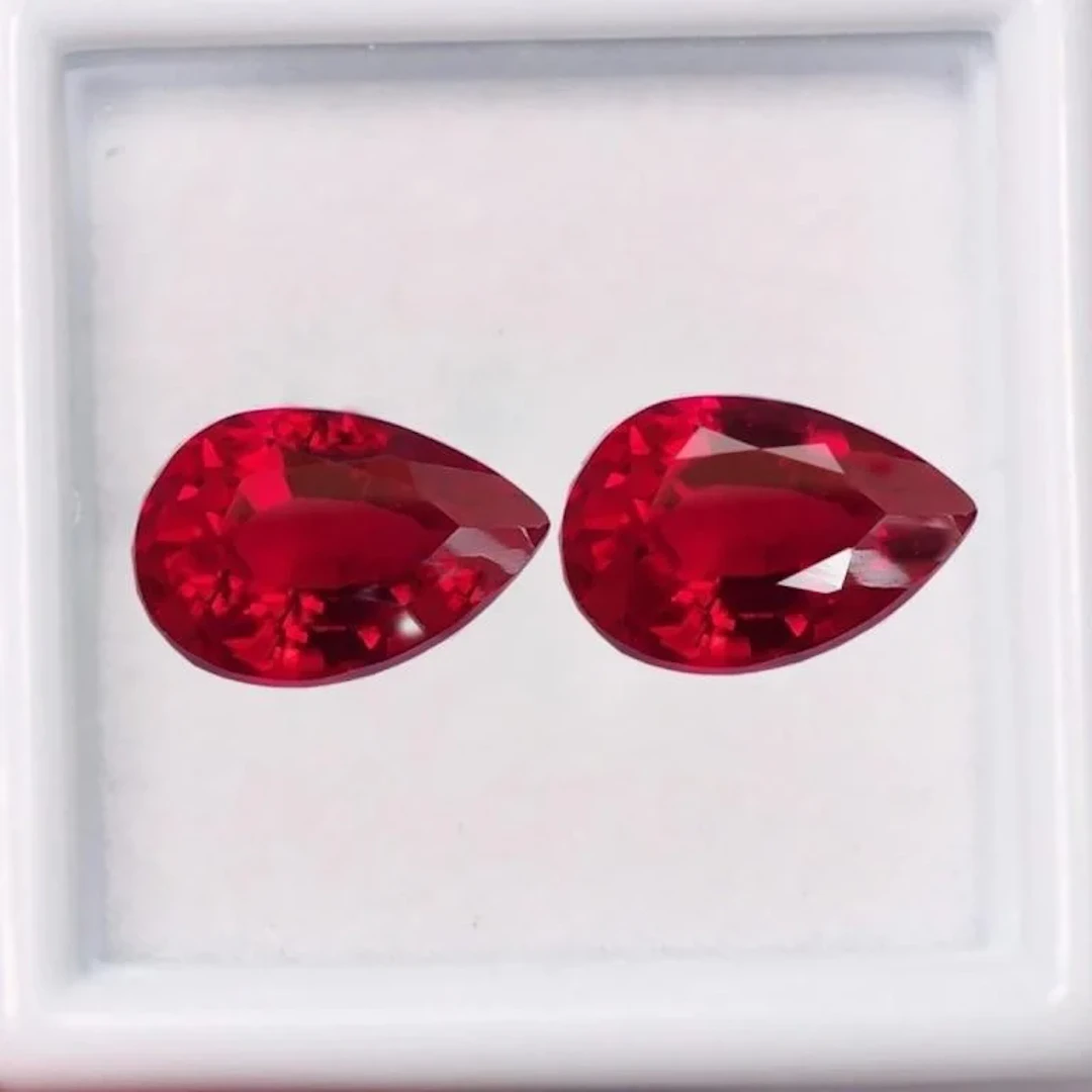 Natural Vivid Red Ruby Pair {VVS}