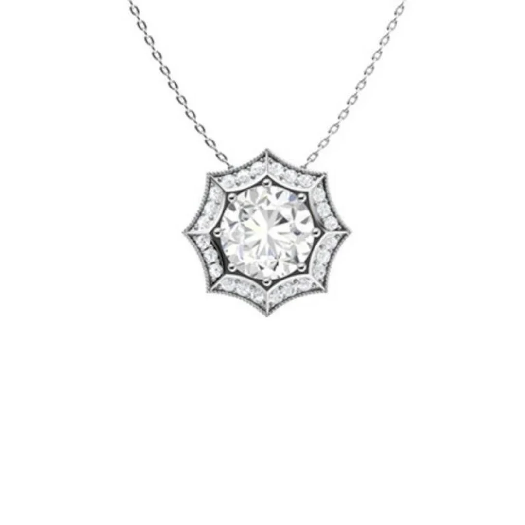 Gold & White Diamonds 2.50Cts Necklace - E/VVS
