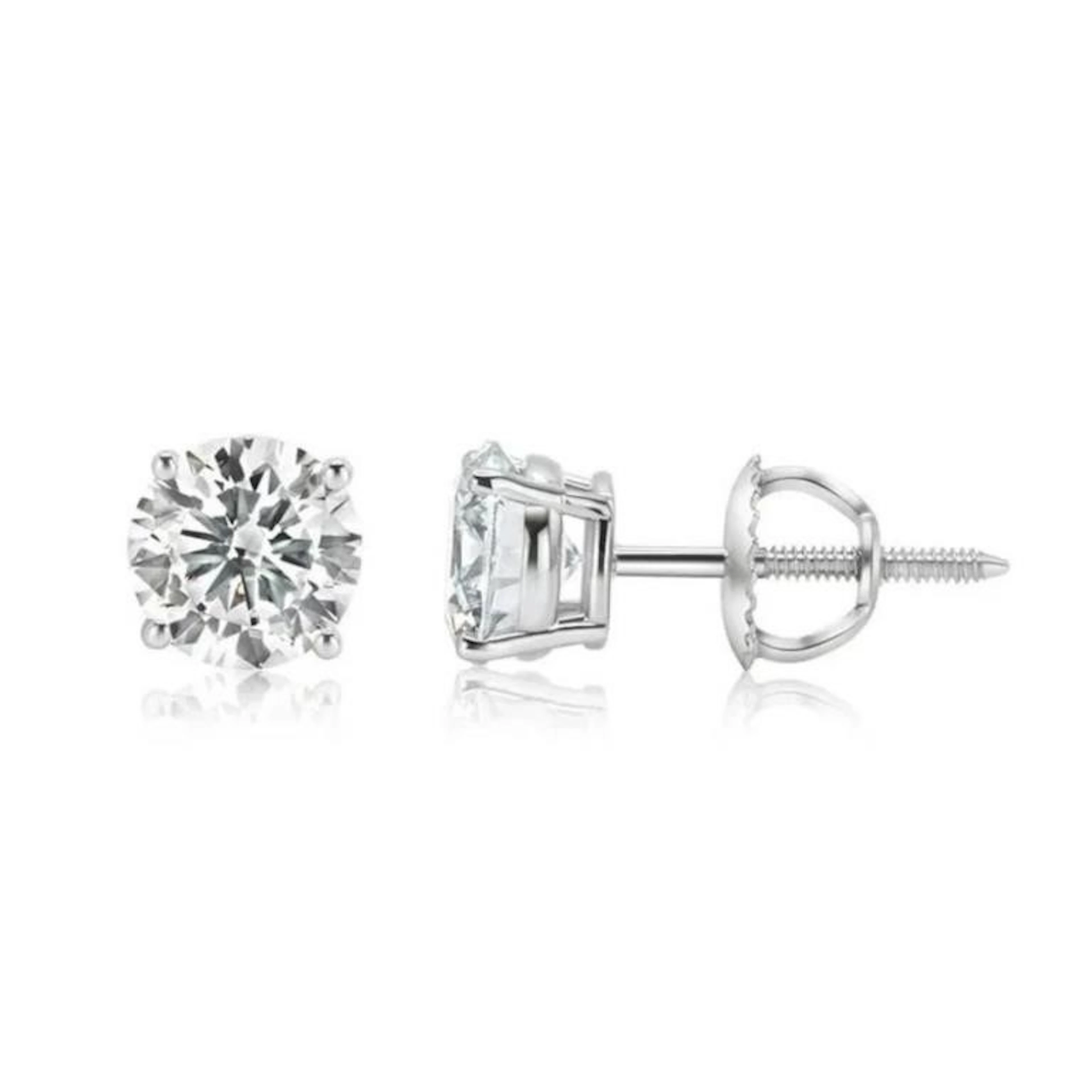 Gold & White Diamonds 1.00 Cts EarStuds