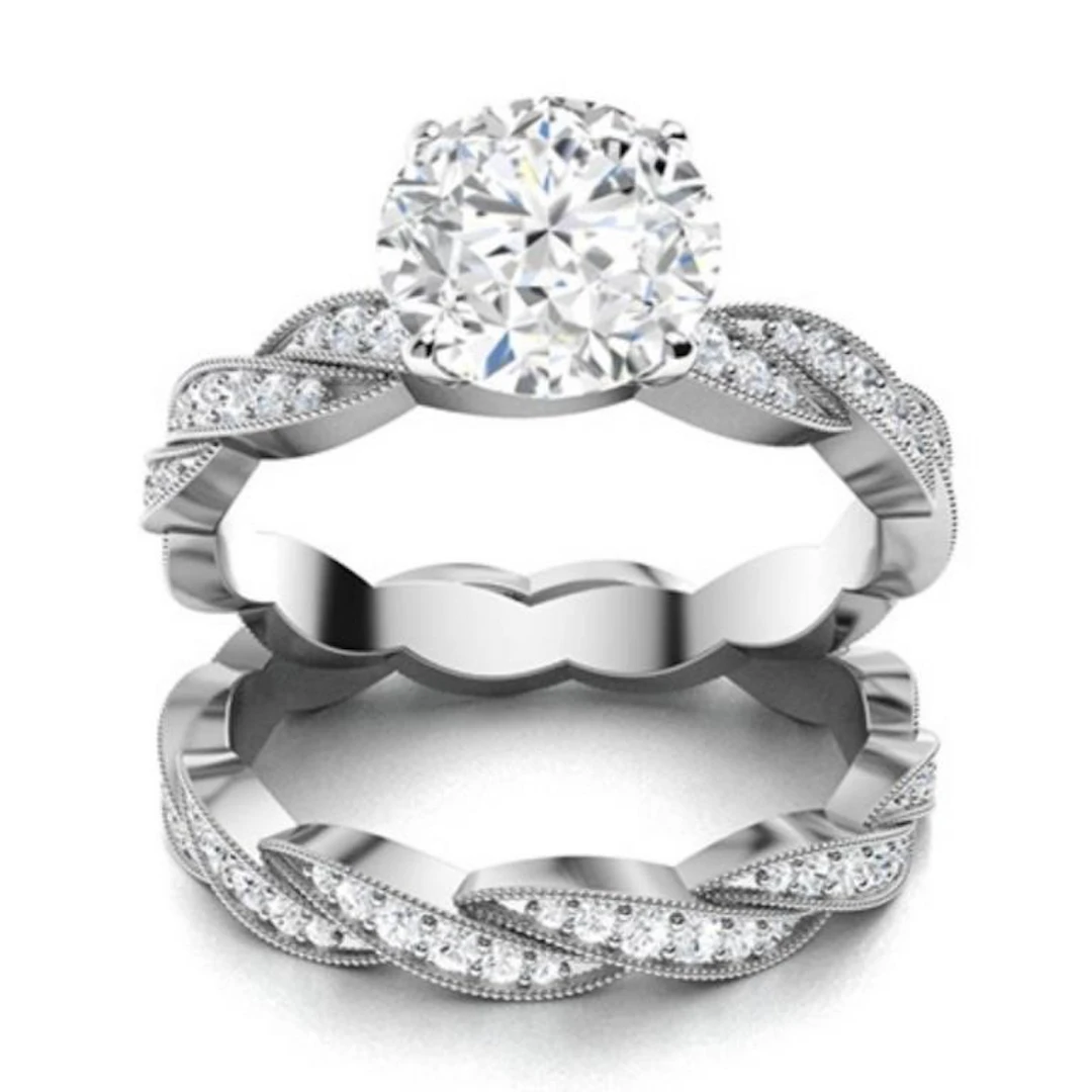 Gold & White Diamond 4.28 Cts Ring - E/VVS