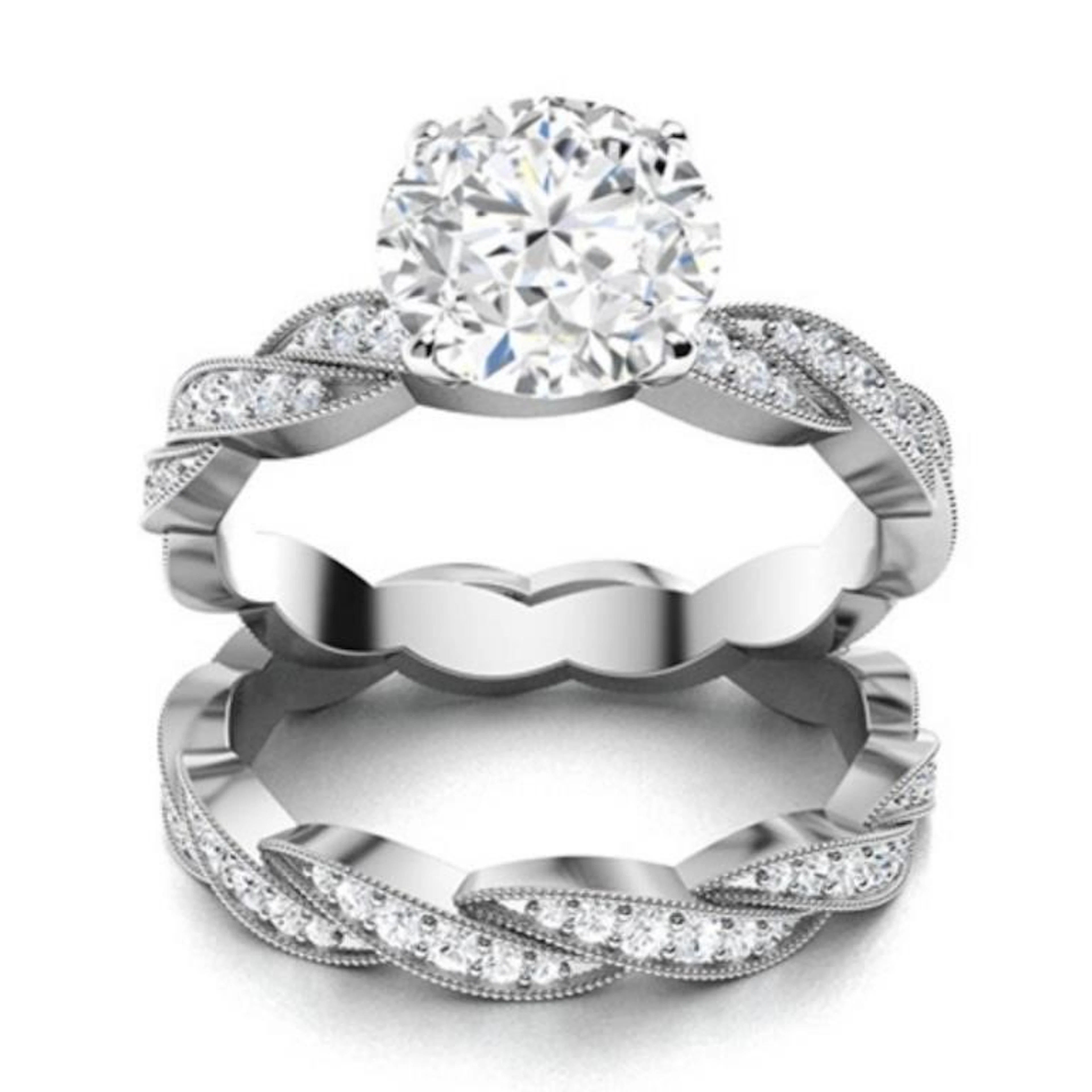Gold & White Diamond 4.28 Cts Ring - E/VVS