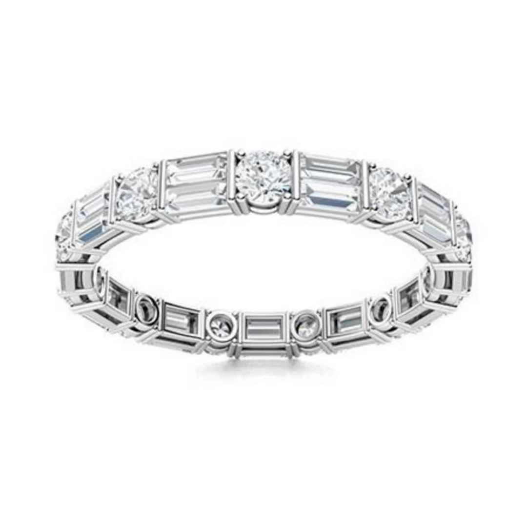 Gold & White Diamond 4 Cts Eternity Ring
