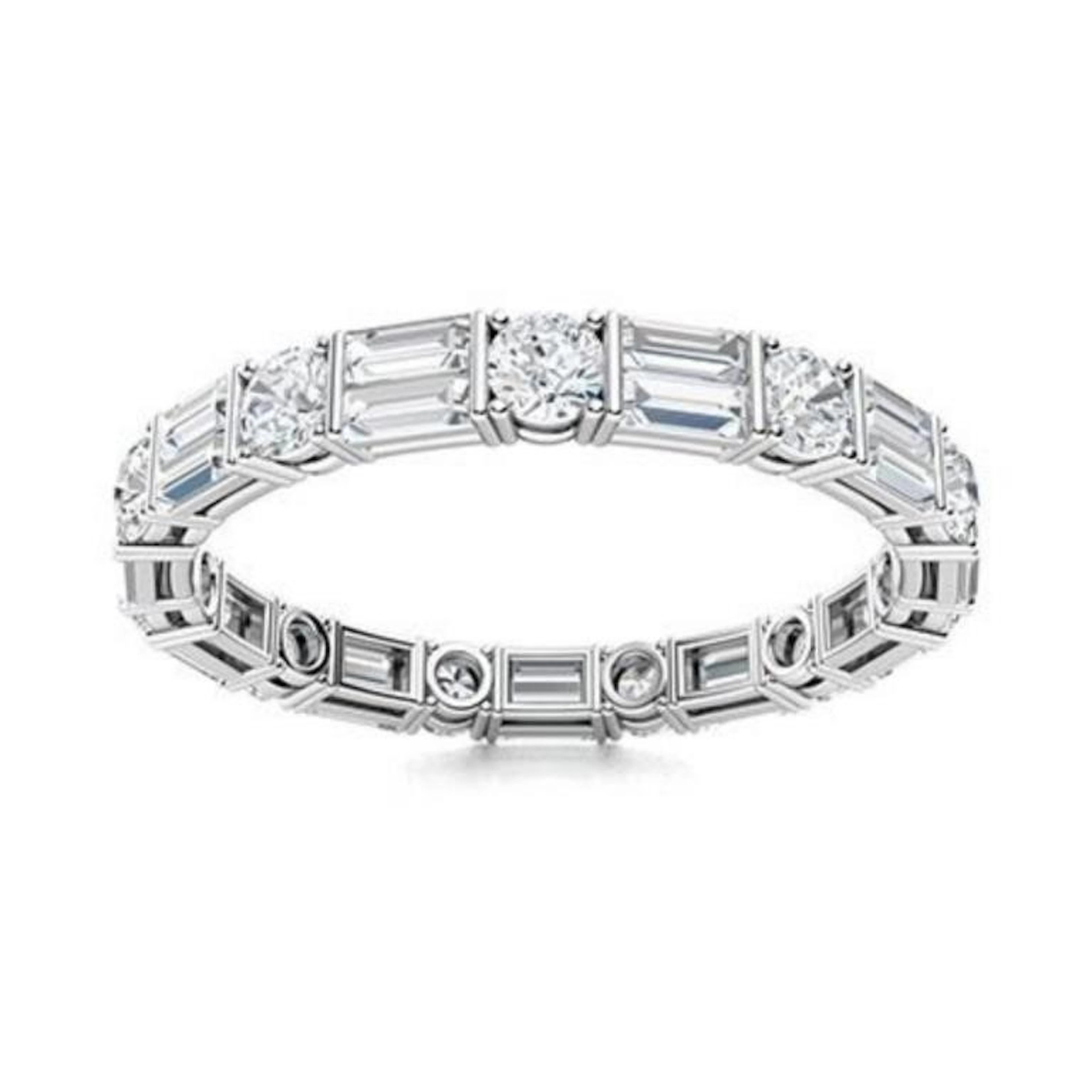 Gold & White Diamond 4 Cts Eternity Ring