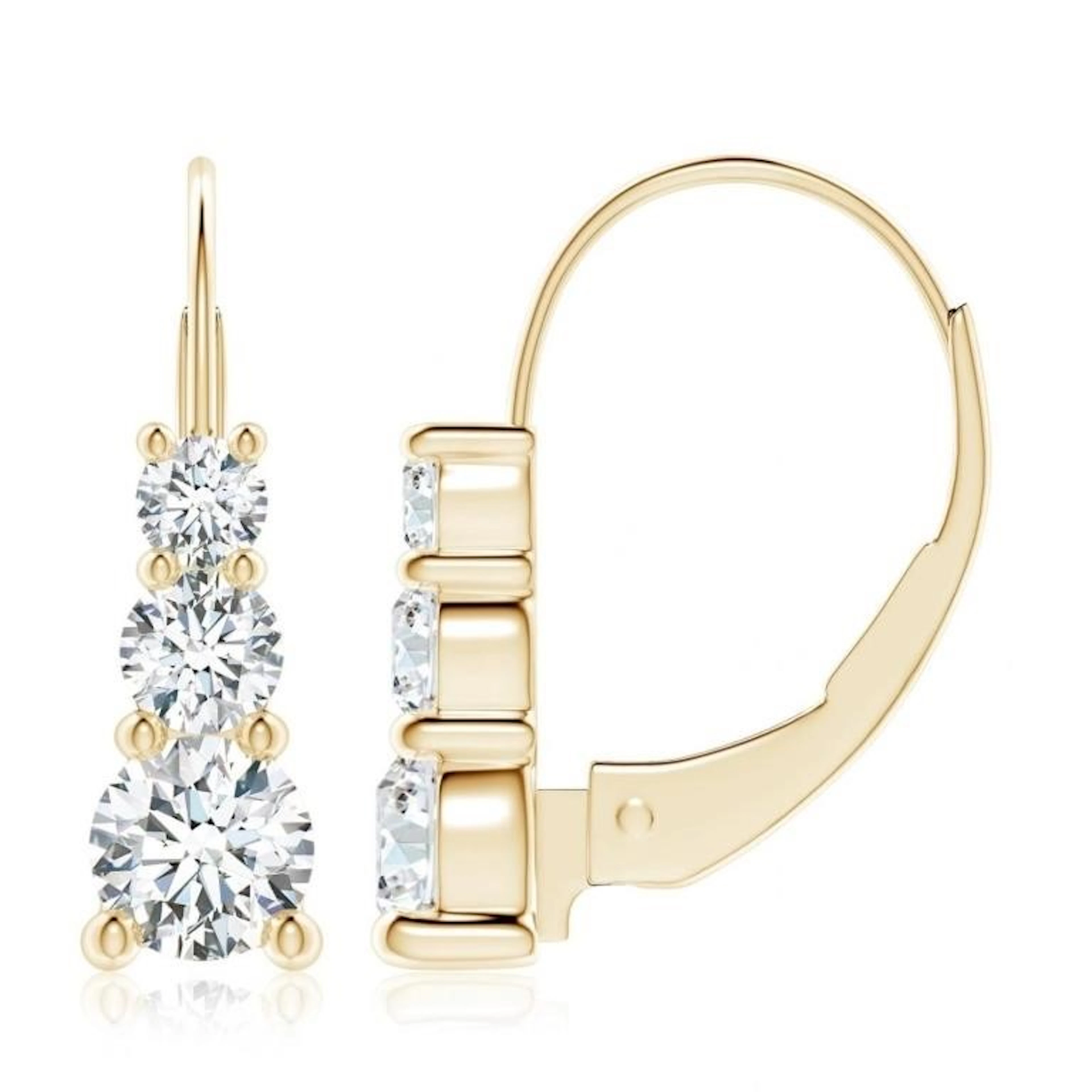 Gold & White Diamonds 10 Cts Drop Earrings