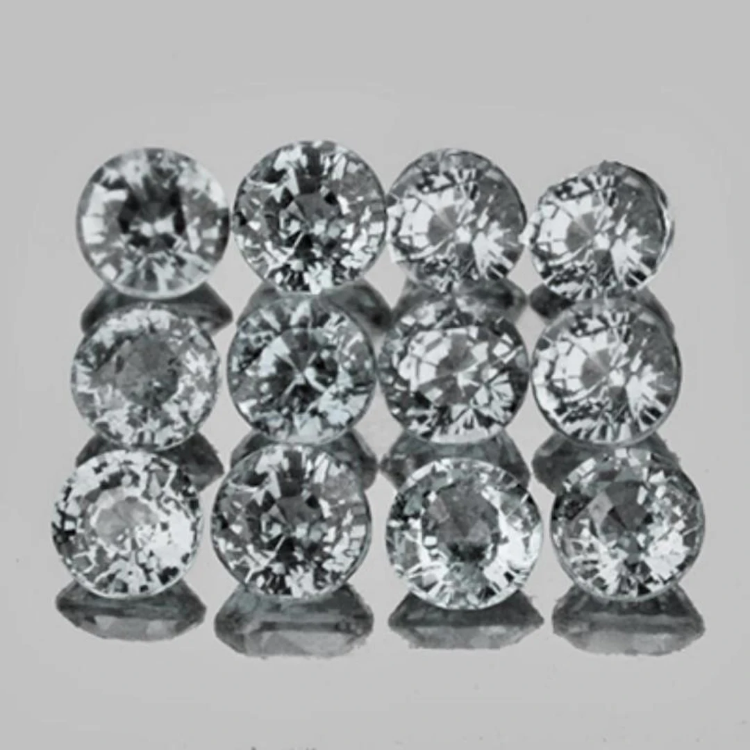 Natural Burma Grayish White Spinel 12 Pc{Flawless-