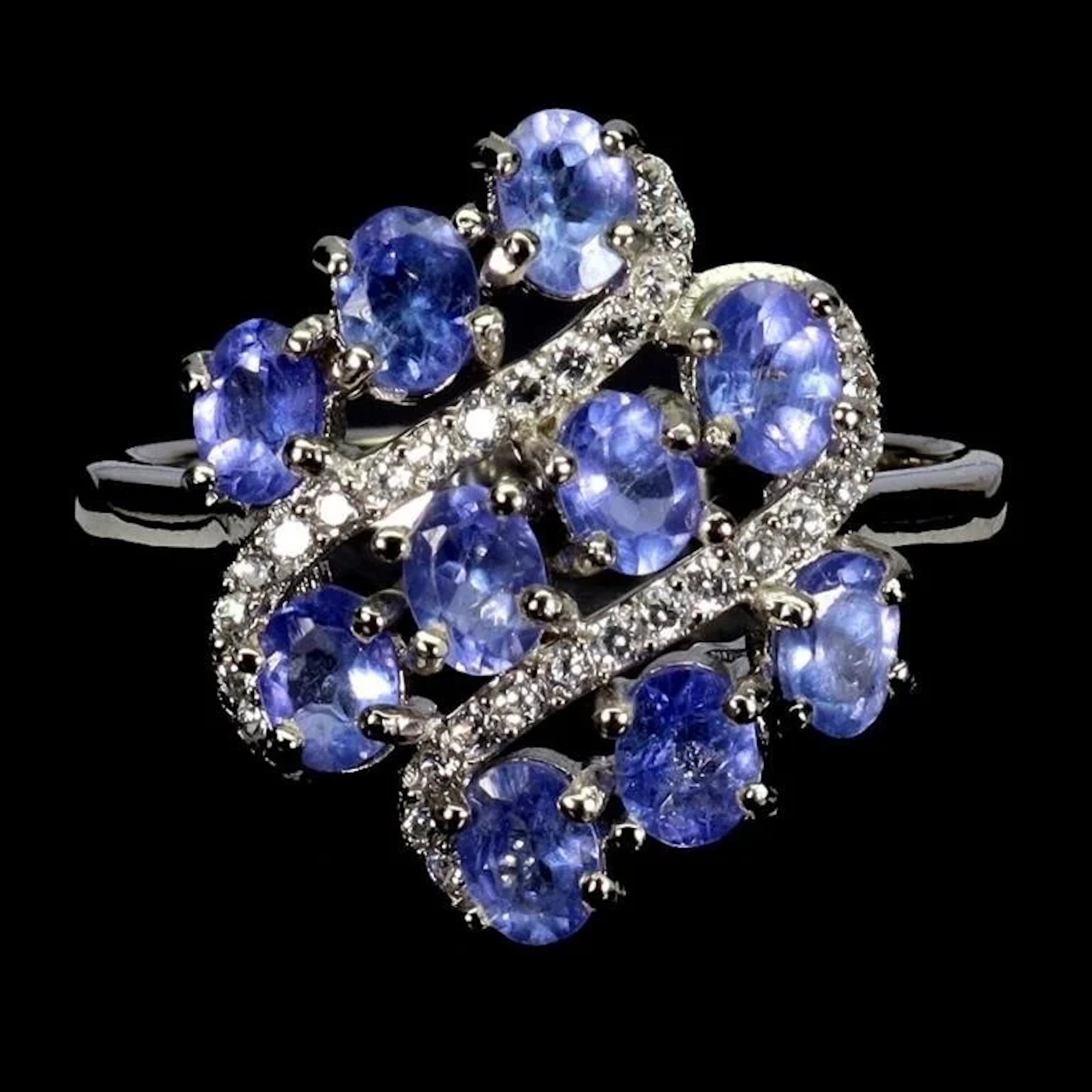 Natural Violet Blue Tanzanite Ring