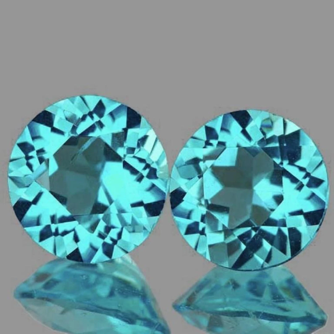Natural Brazil Paraiba Blue Apatite Pair {VVS}