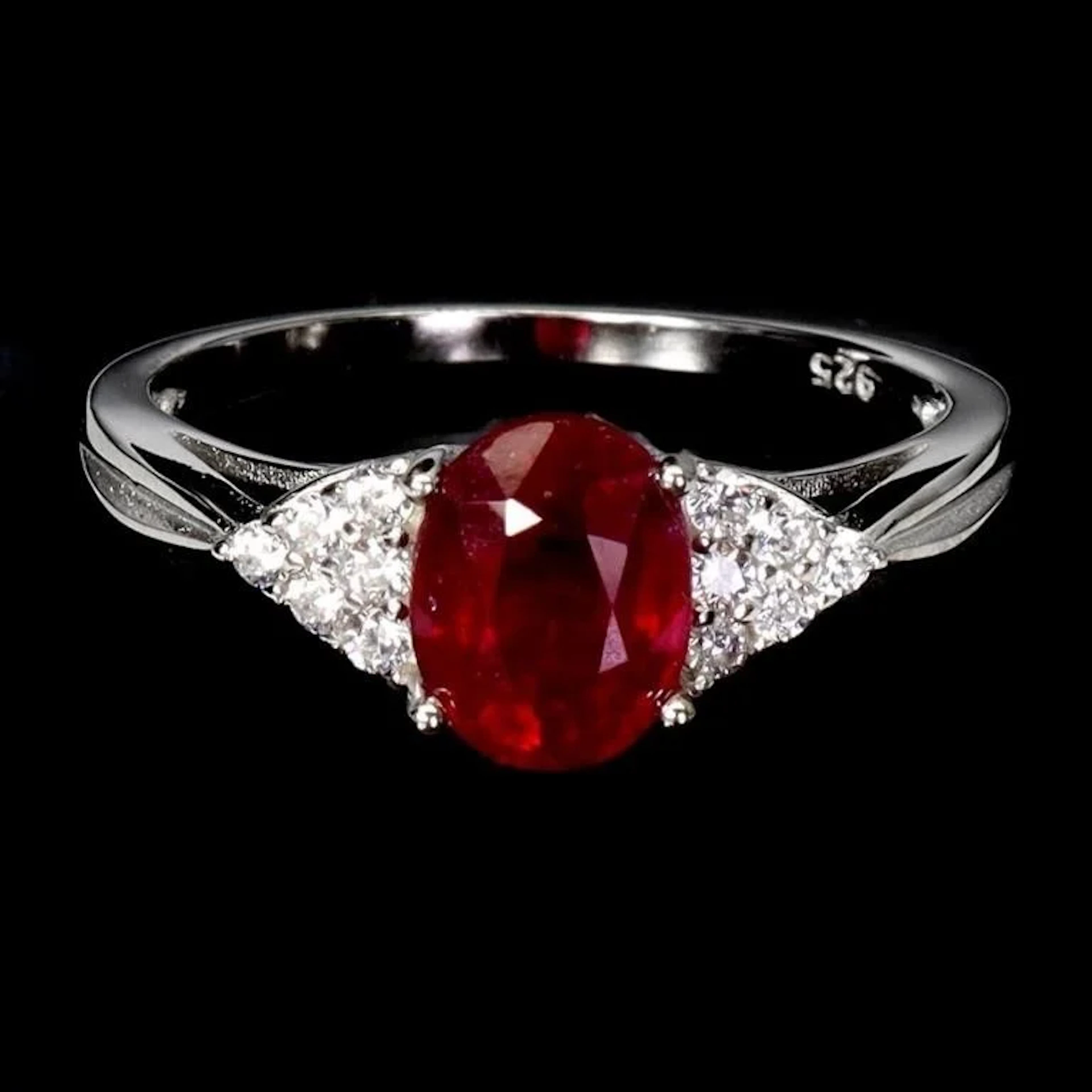 Natural Pigeon Blood Red Ruby Ring