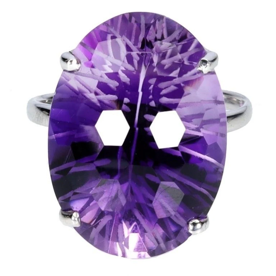 Natural Uruguay Purple Amethyst Ring