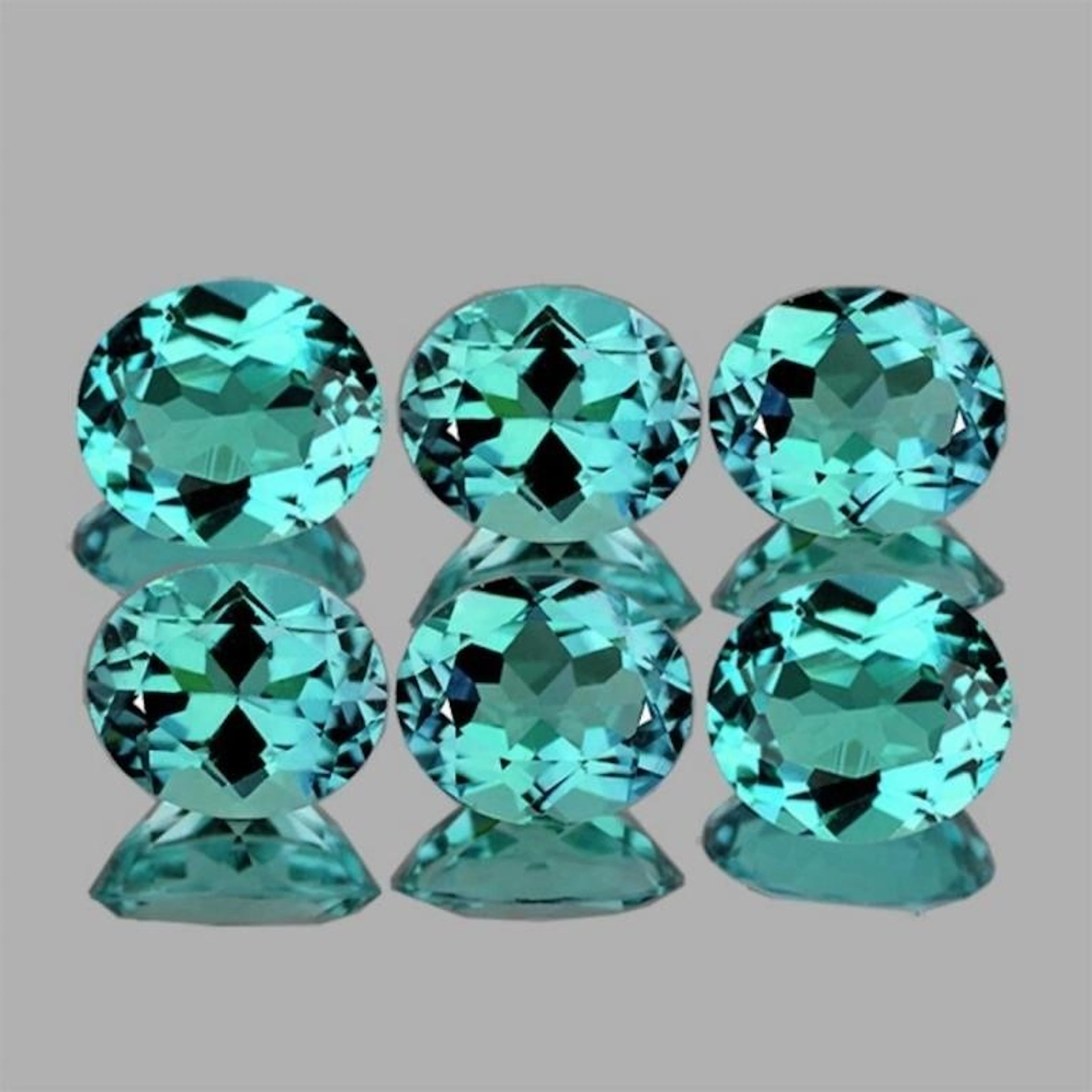 Natural Paraiba Green Blue Apatite 6 Pcs (Flawless