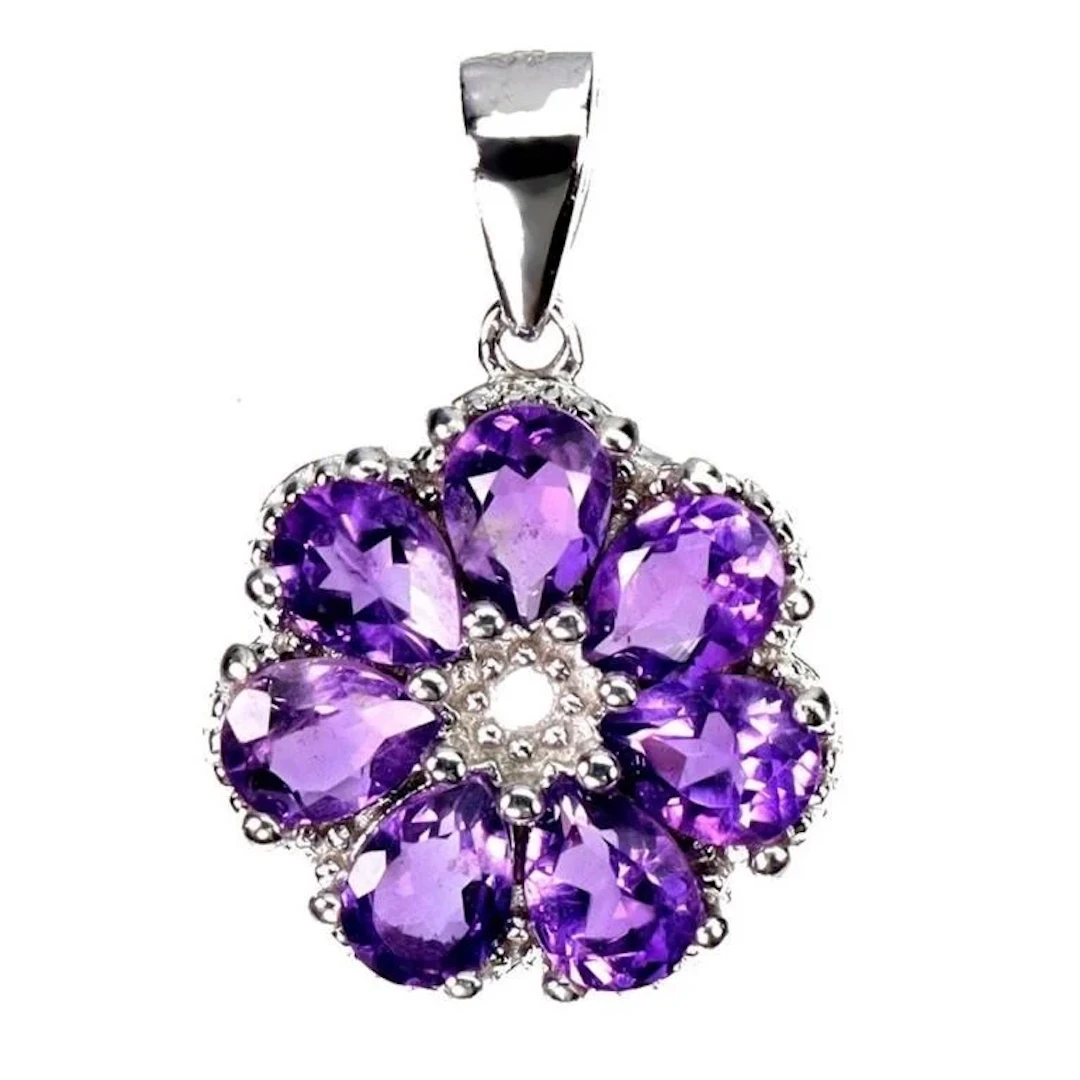 Natural Uruguay Purple Amethyst Pendant