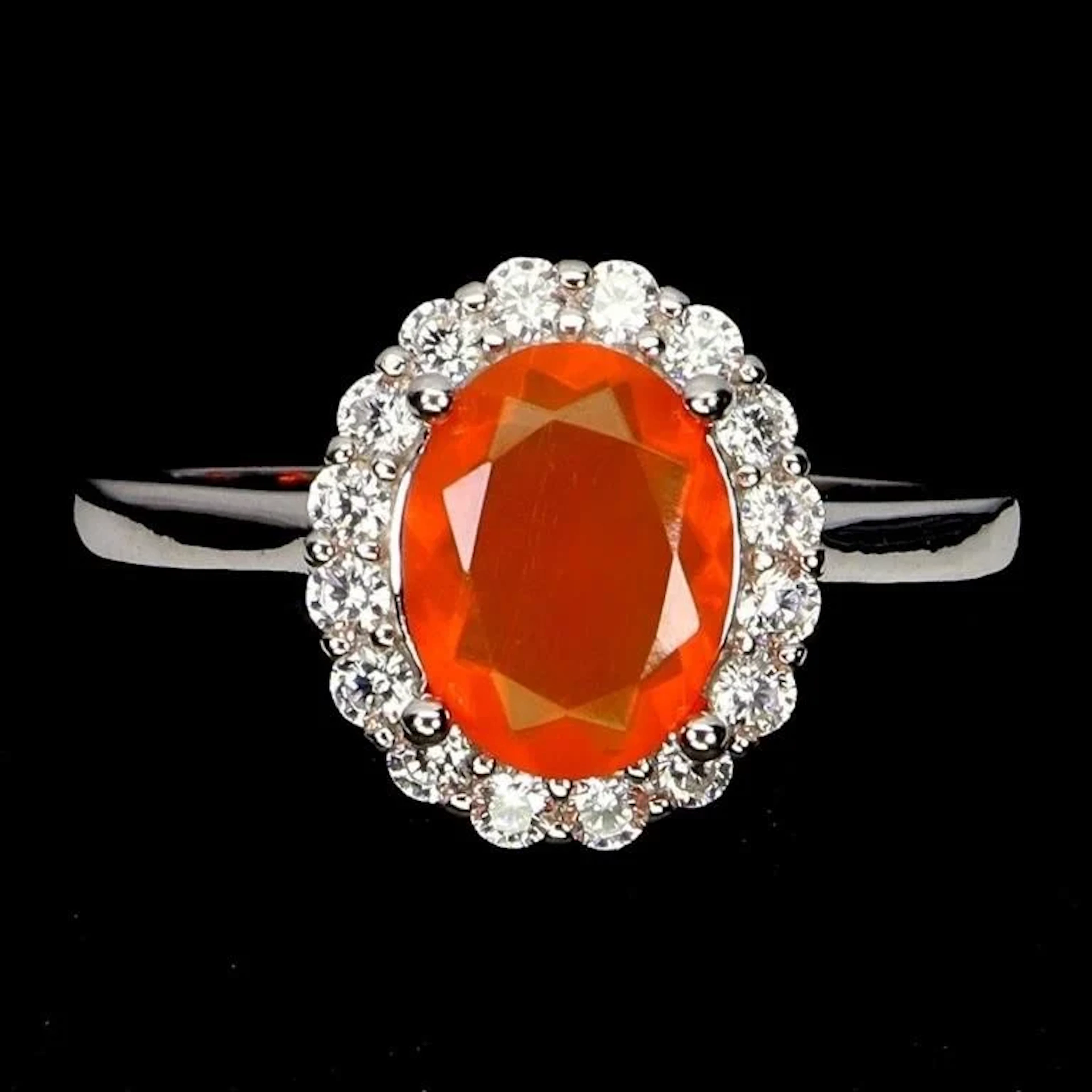 Natural Ethopian Orange Opal Ring