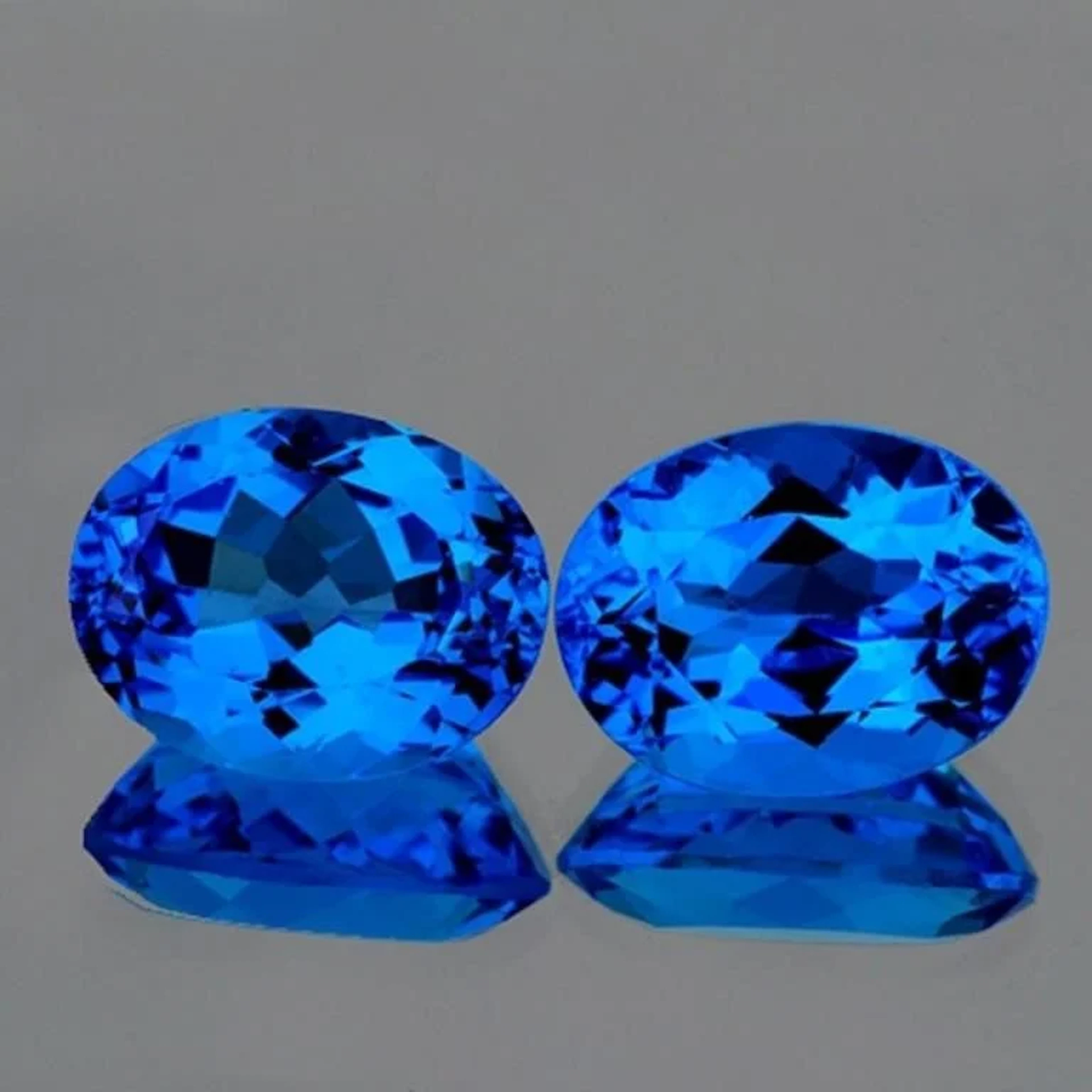 Natural Premium Swiss Blue Topaz Pair [Flawless-V