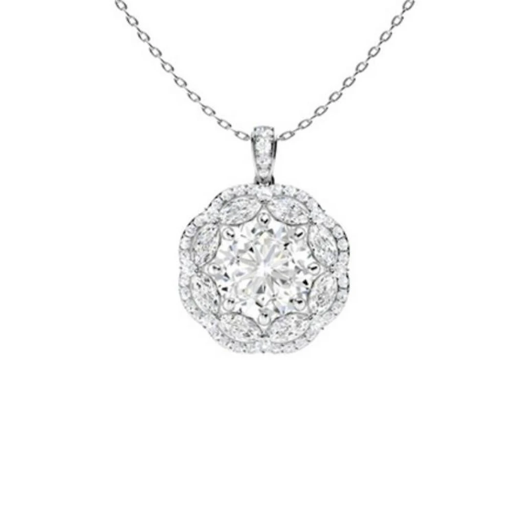 Gold & White Diamonds 4 Cts Necklace - E/VVS