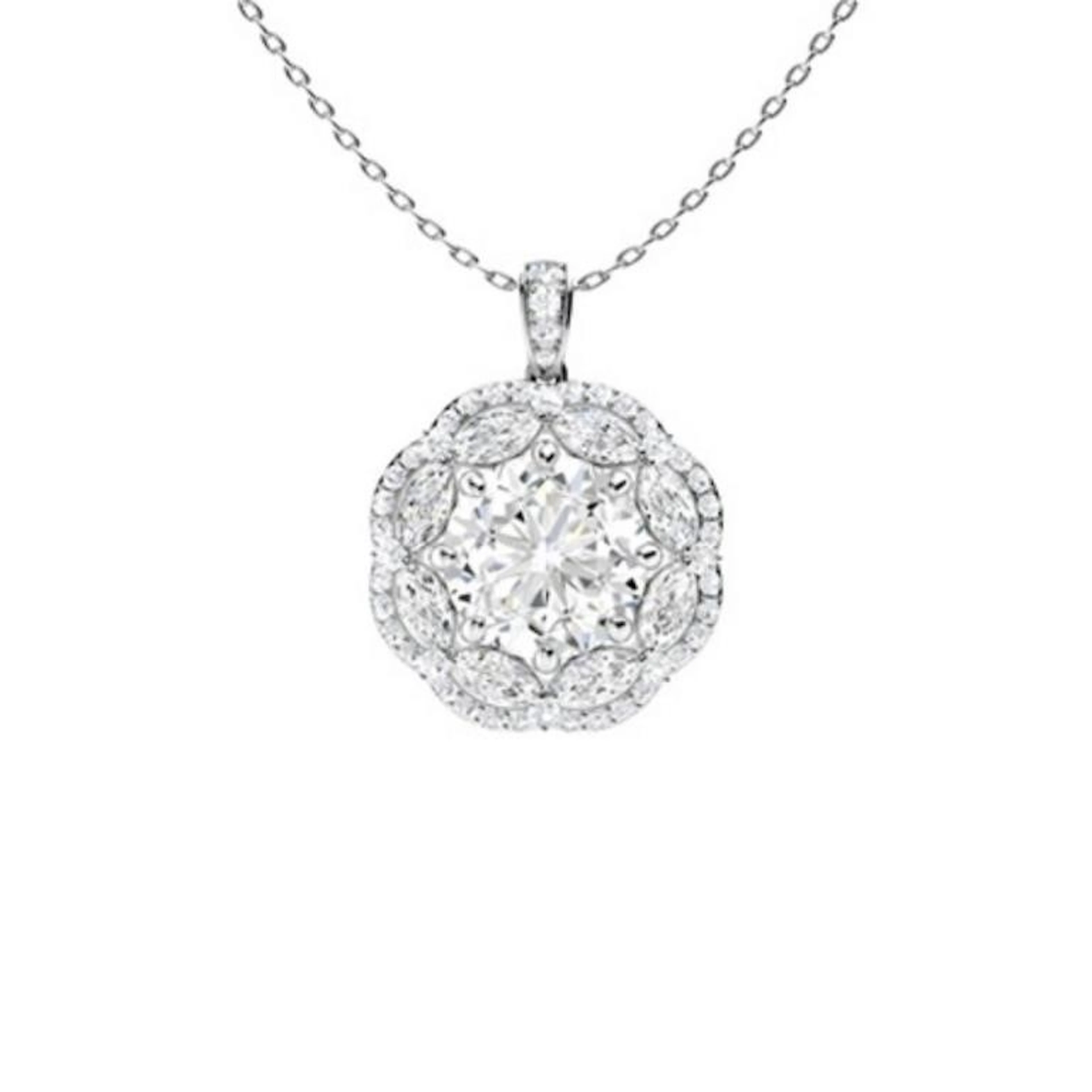 Gold & White Diamonds 4 Cts Necklace - E/VVS