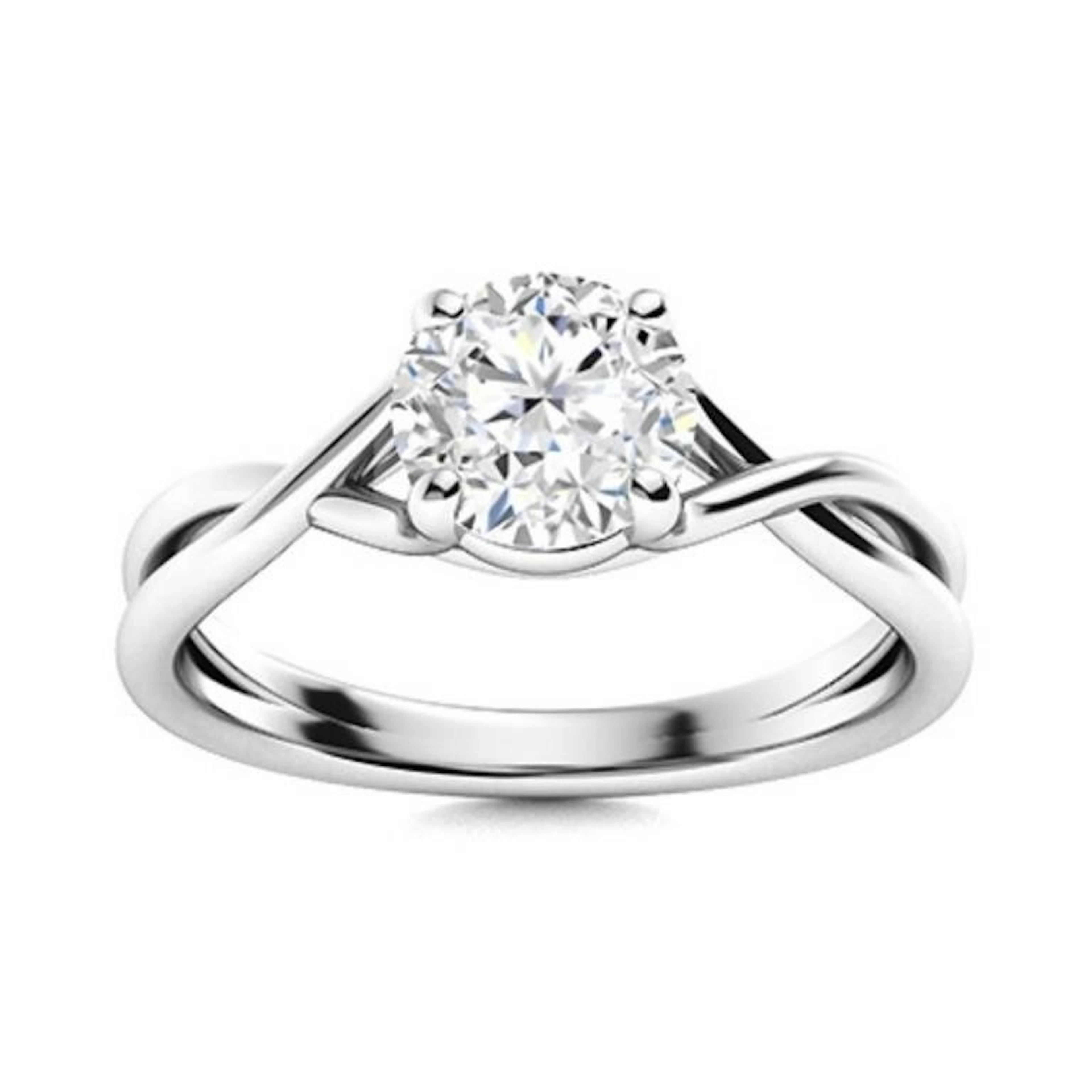 Gold & Brilliant White Diamond 2.5 Cts Ring - E/VV