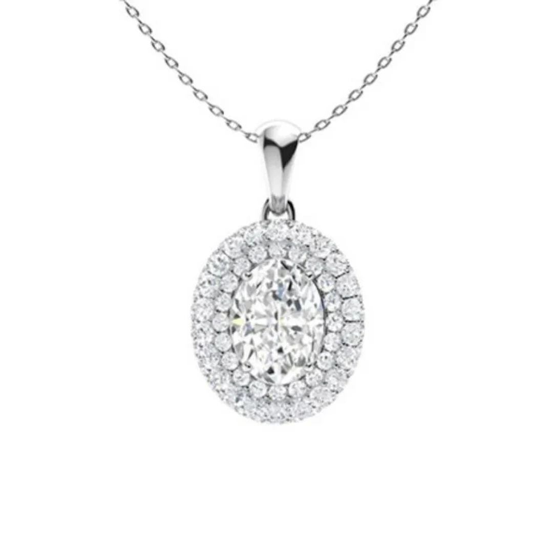 Gold & White Diamonds 3 Cts Necklace - E/VVS