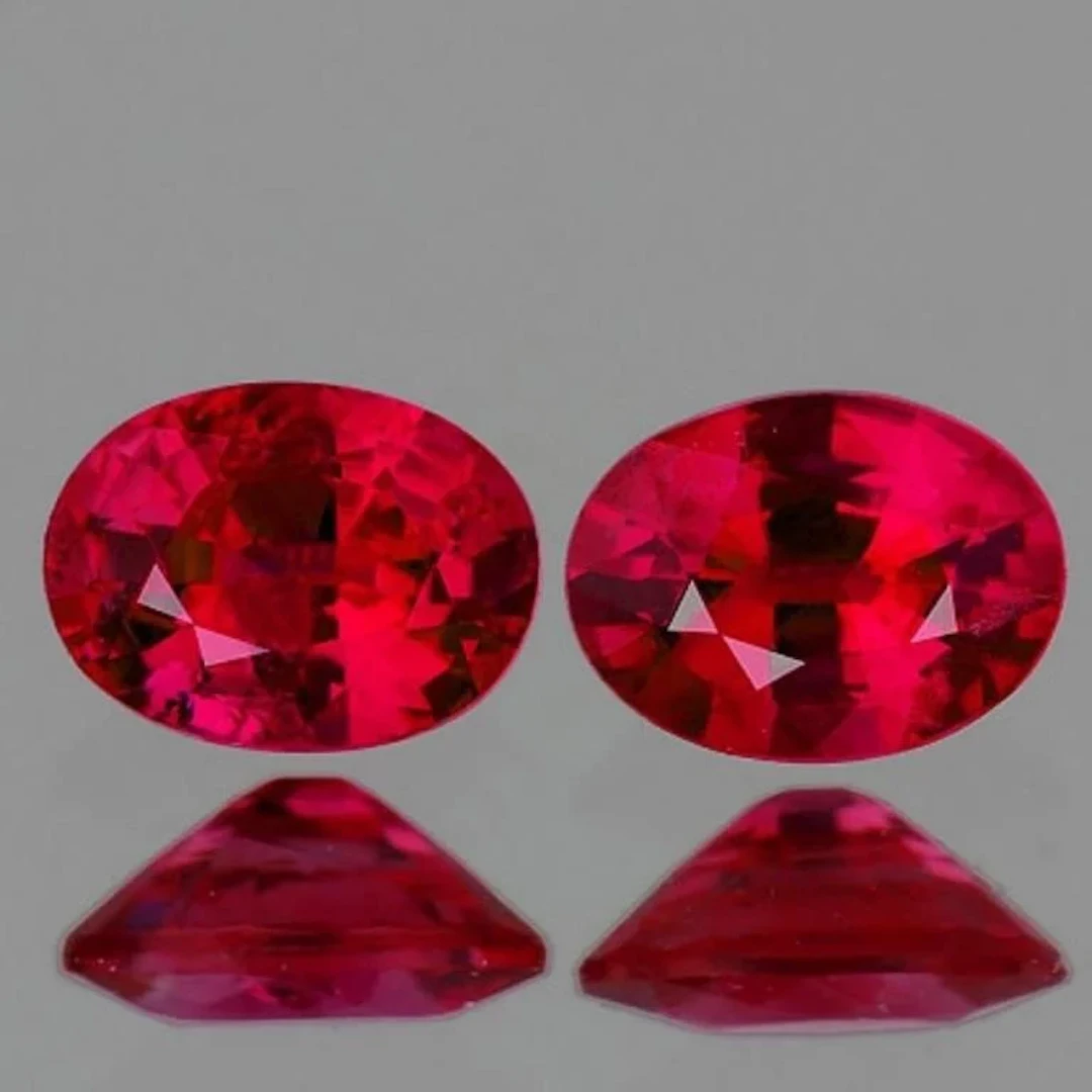 Natural Red Mozambique Ruby Pair