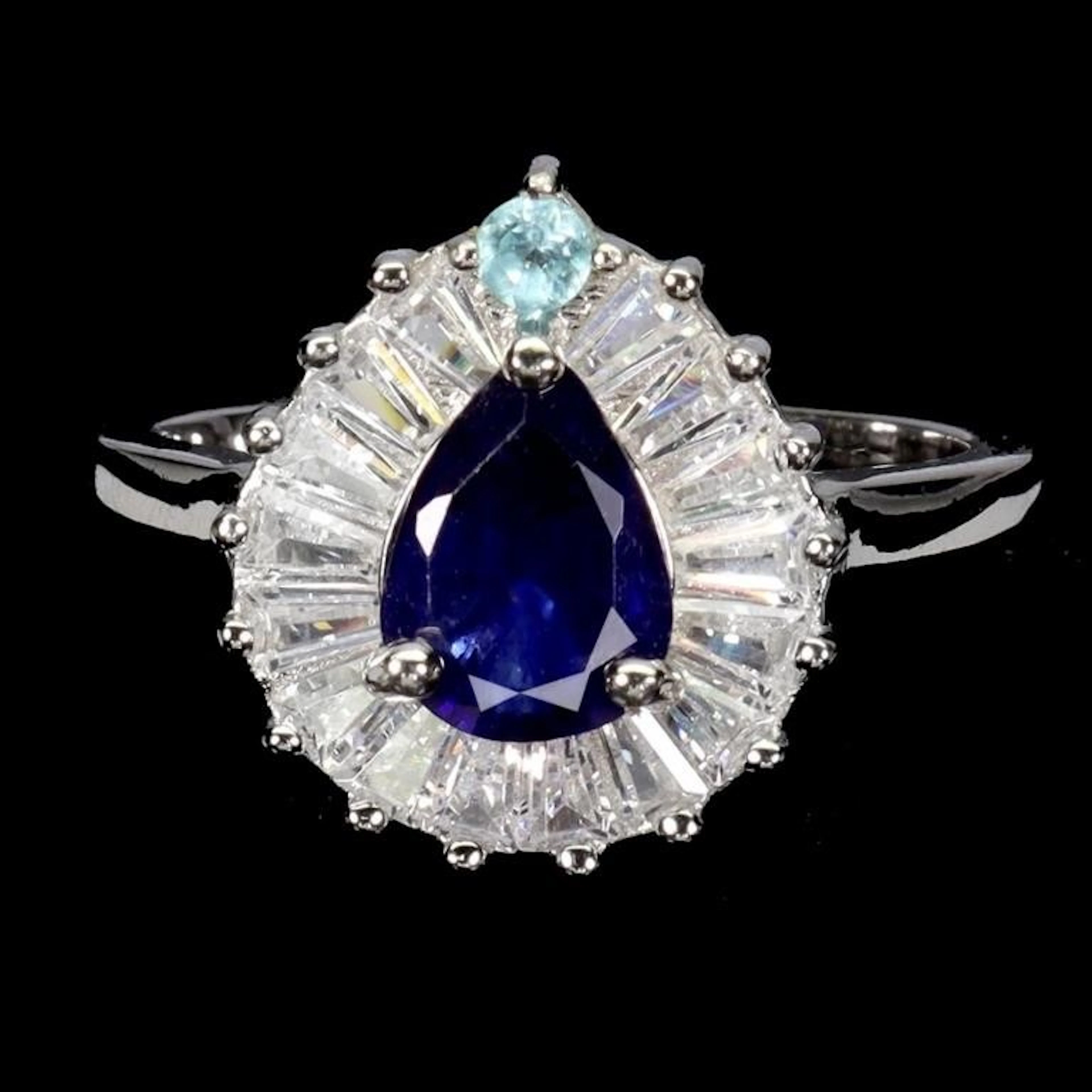 Natural Intense Blue Sapphire Ring