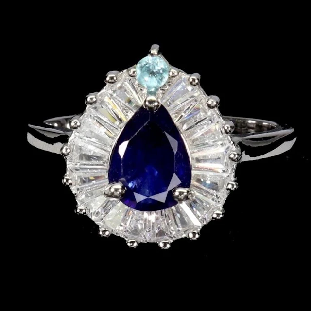 Natural Intense Blue Sapphire Ring