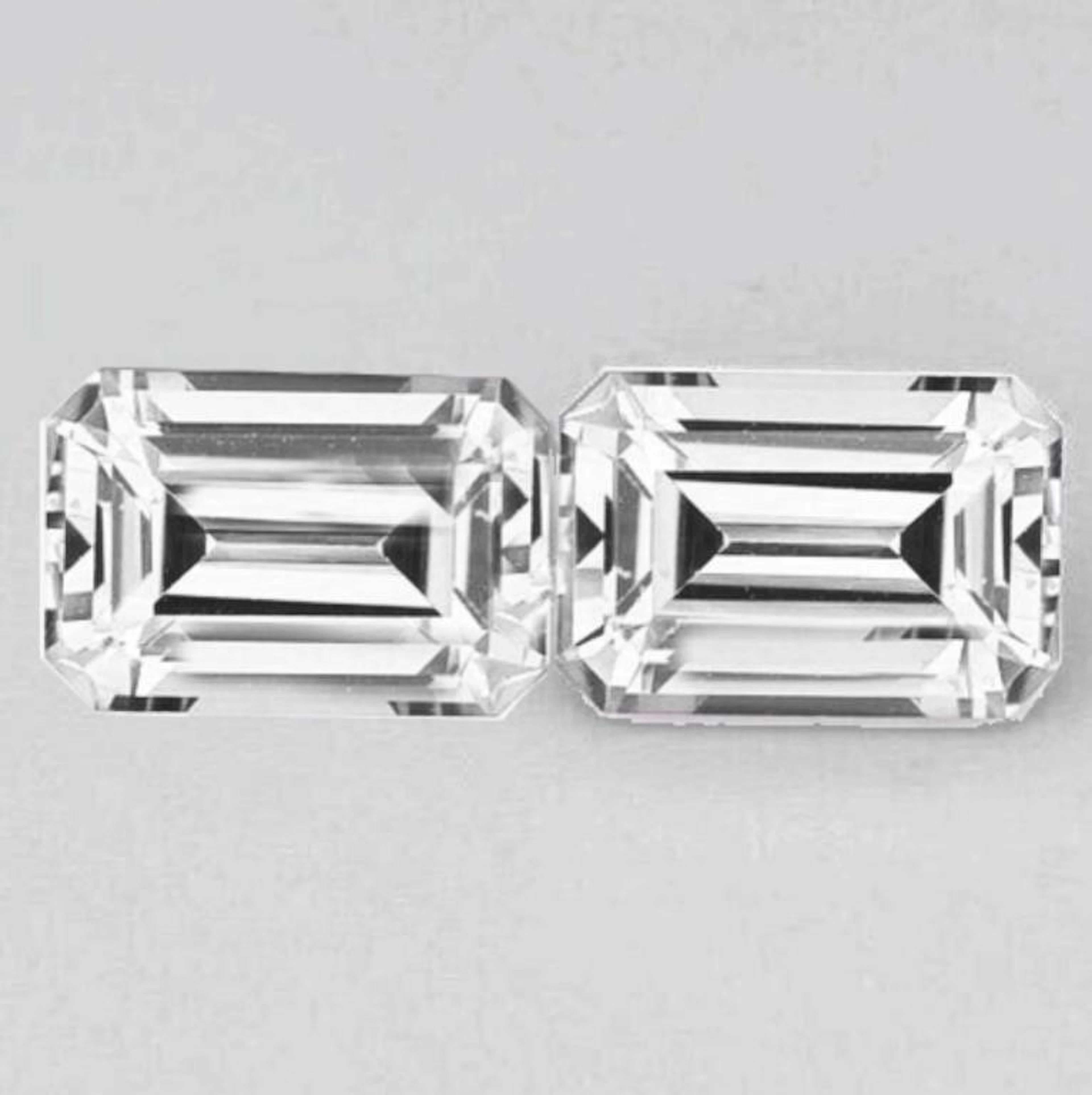 Natural White Sapphire Pair {Flawless-VVS}