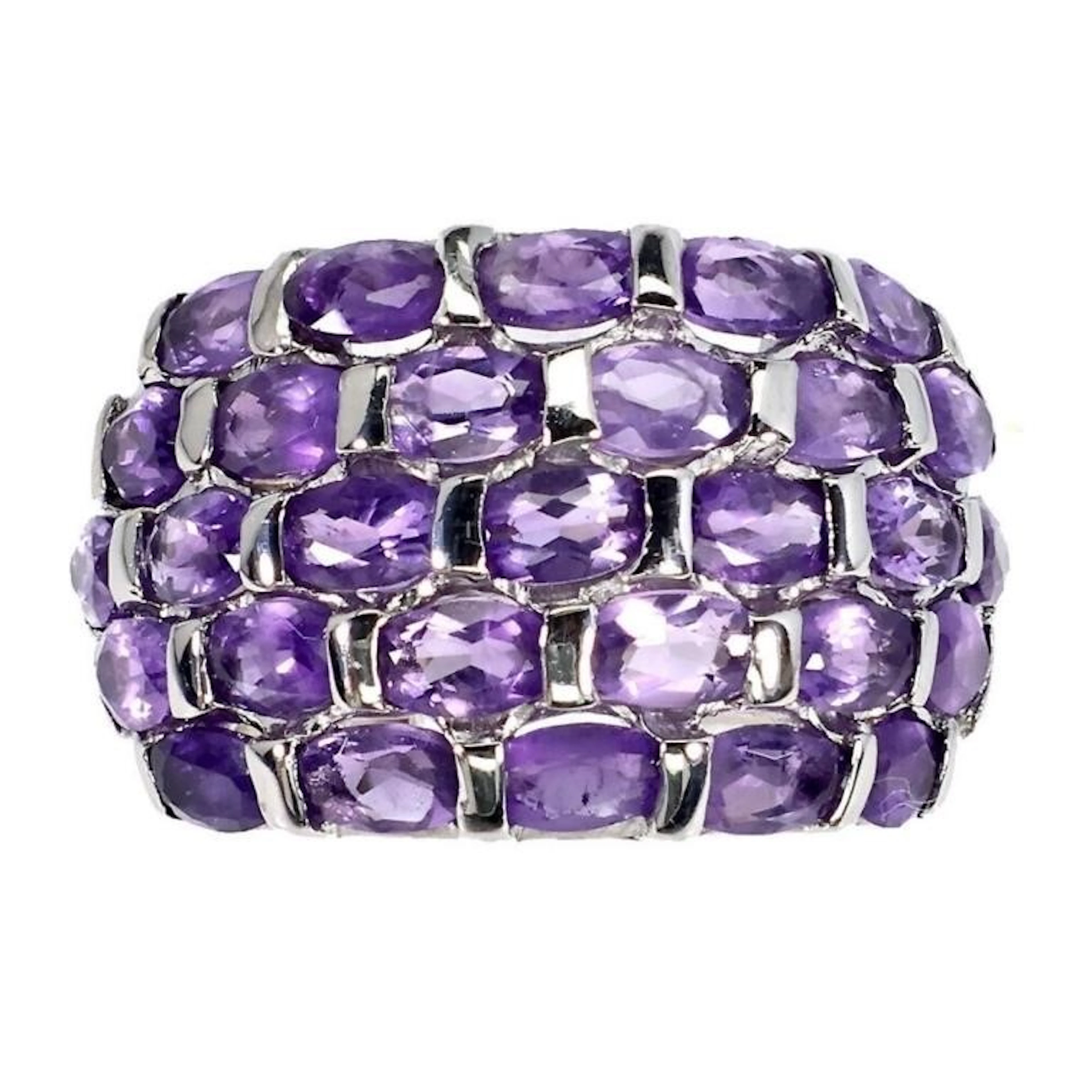 Natural Unheated Oval Amethyst Ring