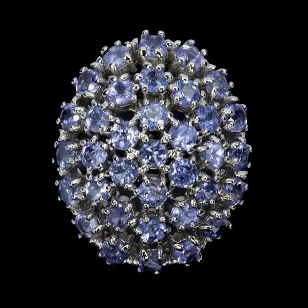 Natural Violet Blue Tanzanite Ring