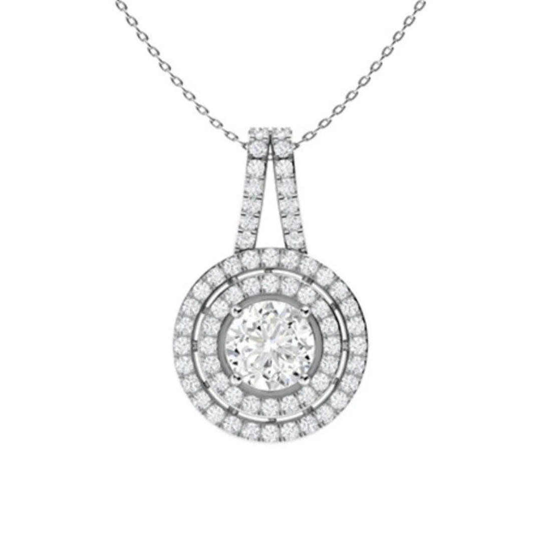 Gold & White Diamonds 3 Cts Necklace - E/VVS