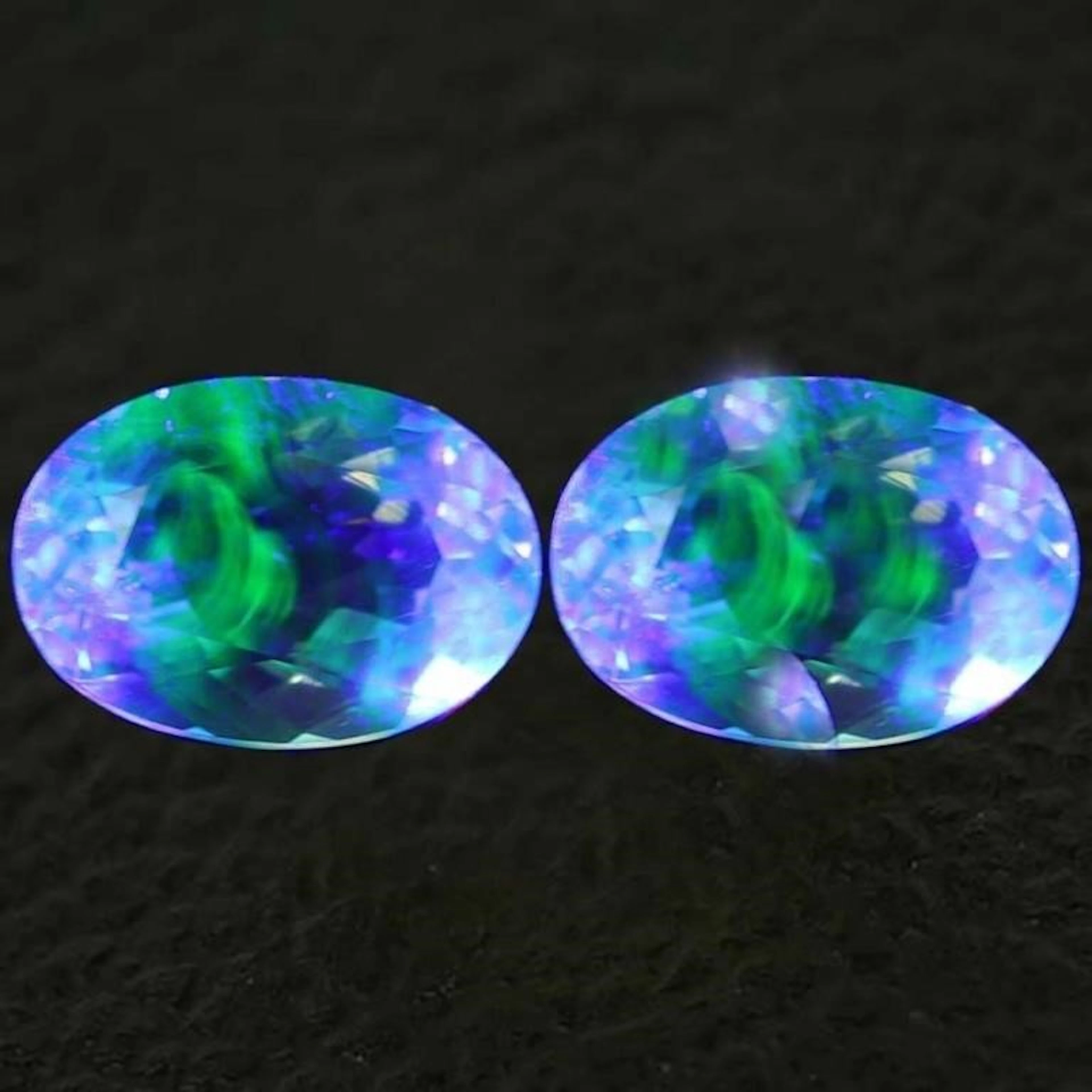 Natural Hyalite Opal Pair{Flawless-VVS}