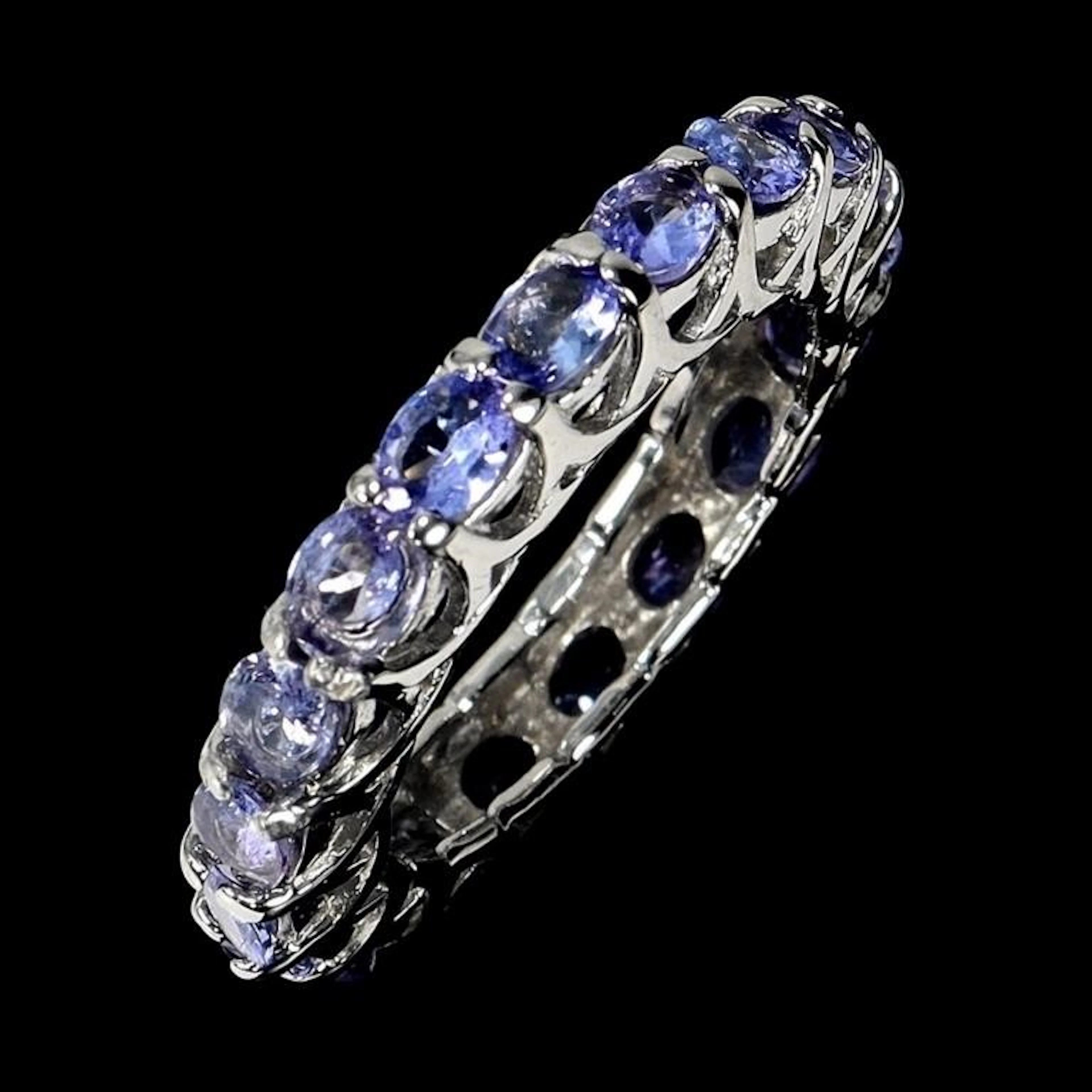 Natural Purple Tanzanite Eternity Ring