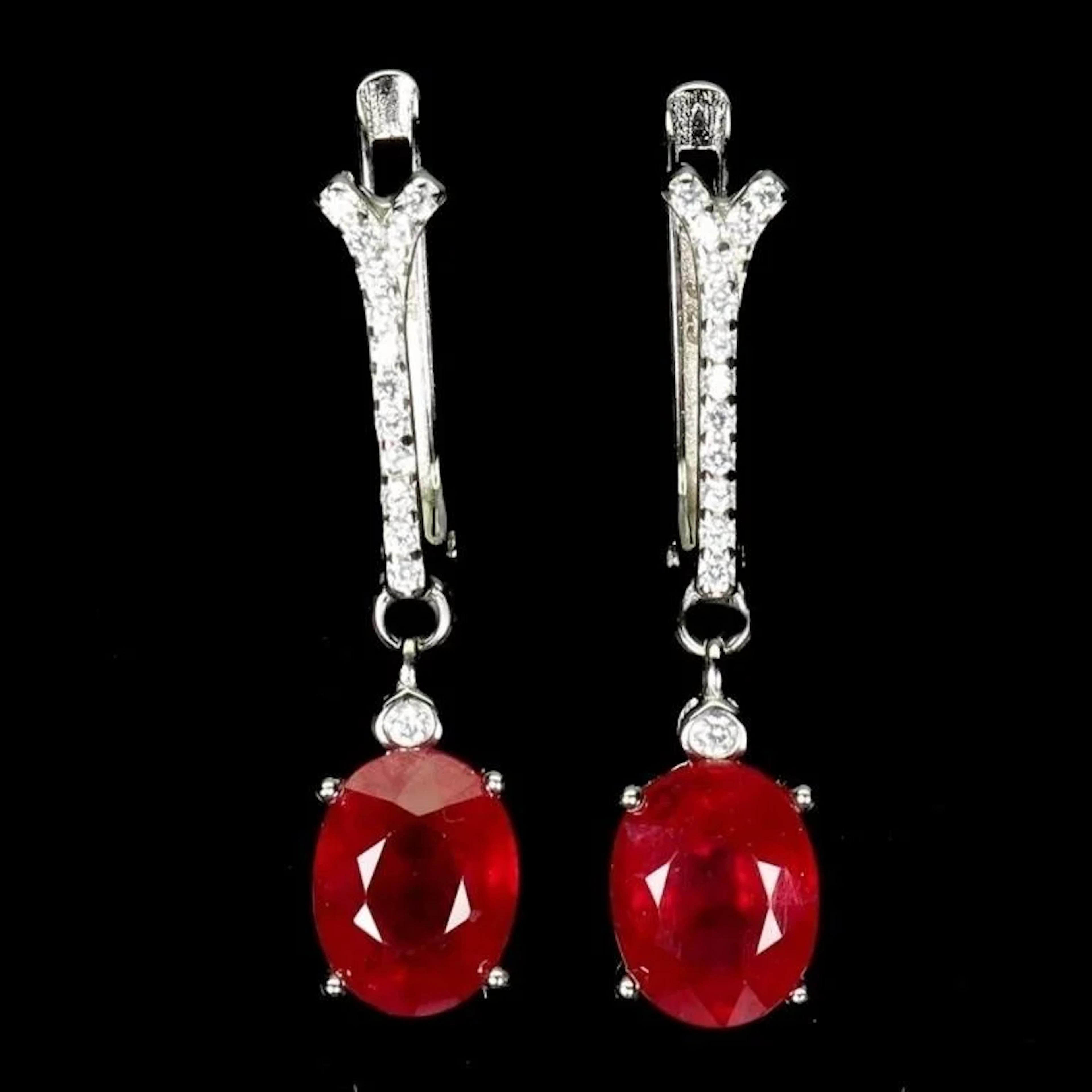 Natural Pigeon Blood Red Ruby Earrings