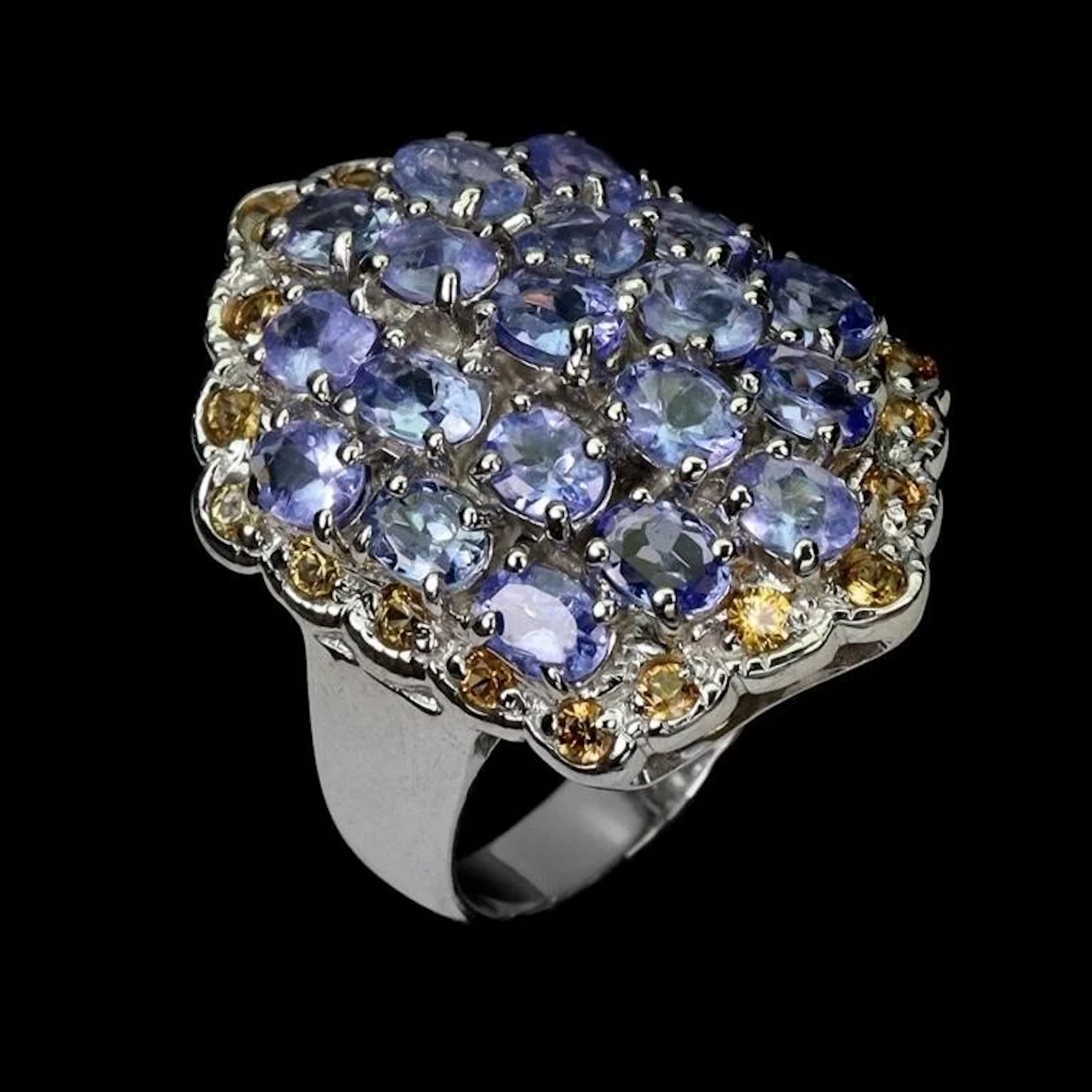 Natural Tanzanite & Sapphire Ring