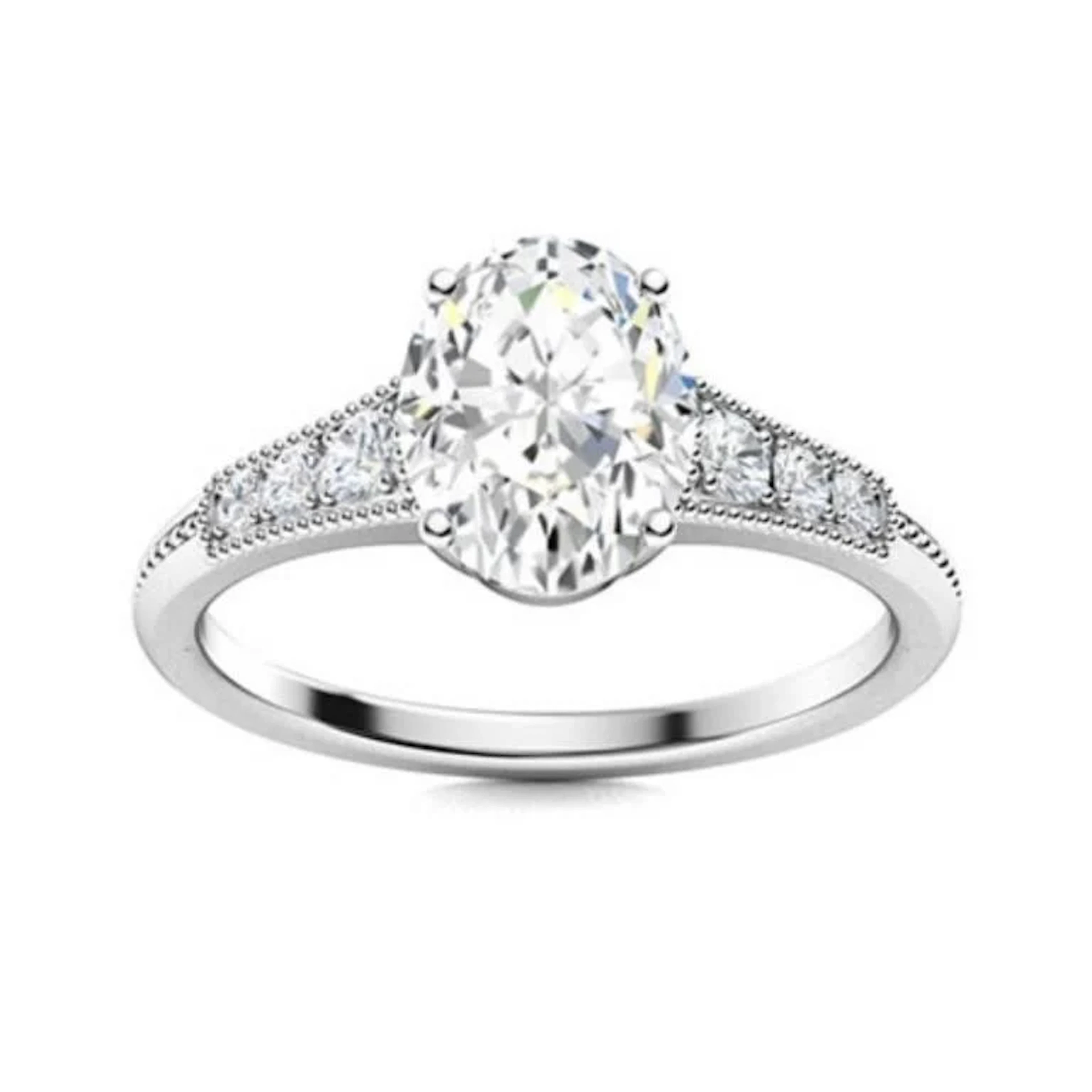 Gold & Brilliant White Diamond 2.50 Cts Ring - E/V