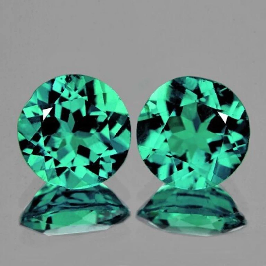 Natural Paraiba Blue Green Apatite Pair 7.50 MM (V