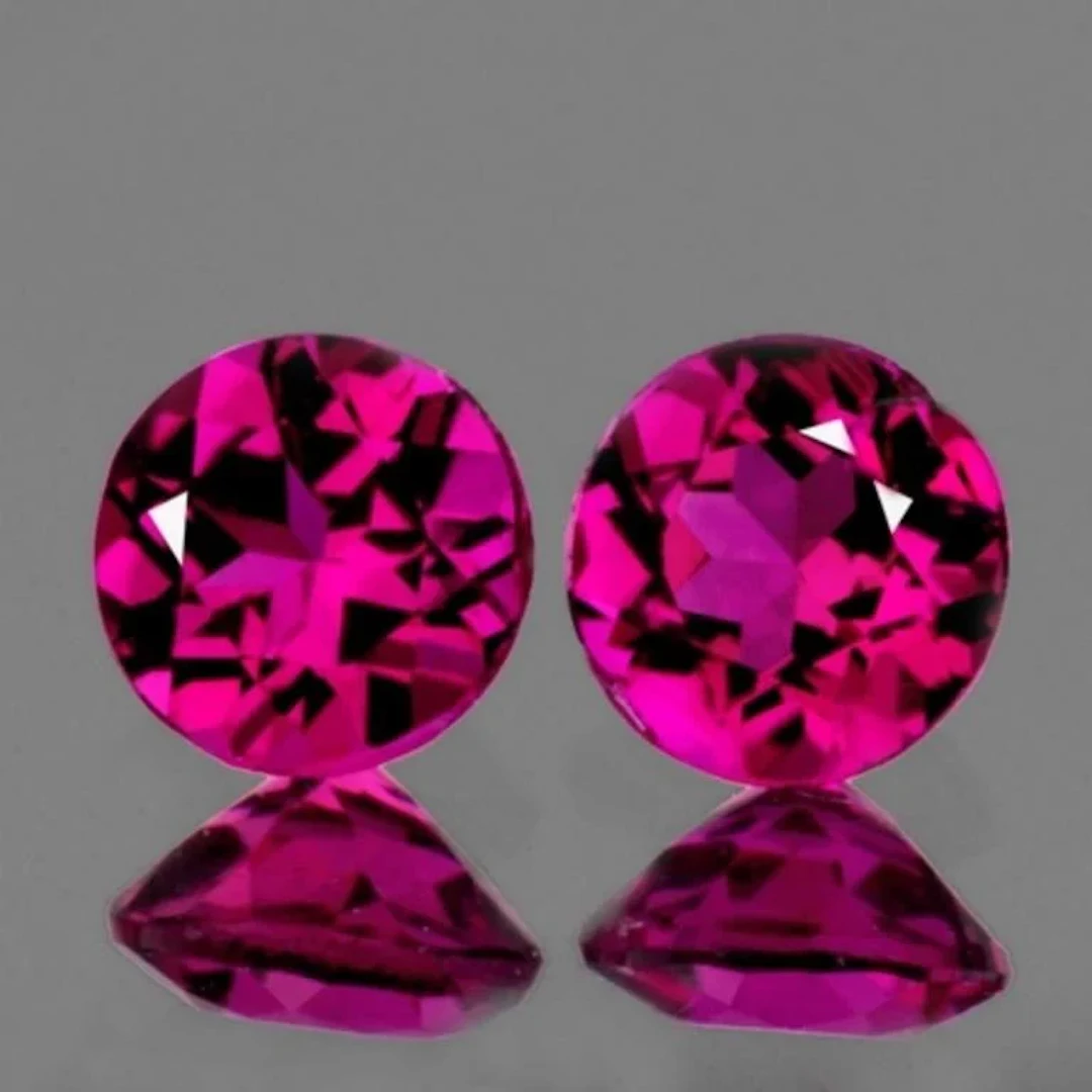 Natural Intense Pink Red Rubellite Pair {VVS}