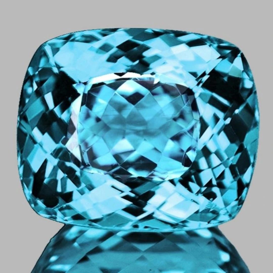 Natural Cushion Sky Blue Topaz {Flawless-VVS1}