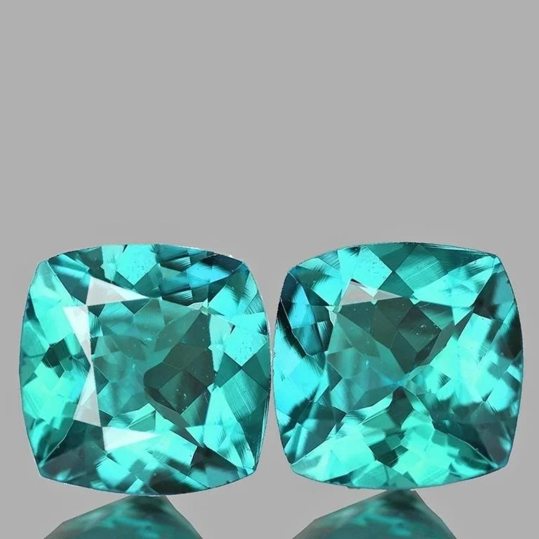 Natural Paraiba Green Blue Apatite Pair {Flawless-