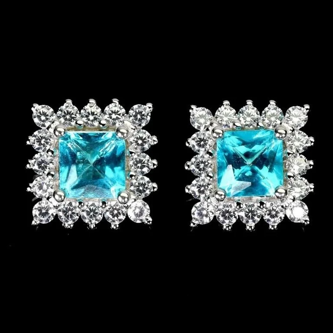 Natural Brazil Paraiba Topaz Earstuds