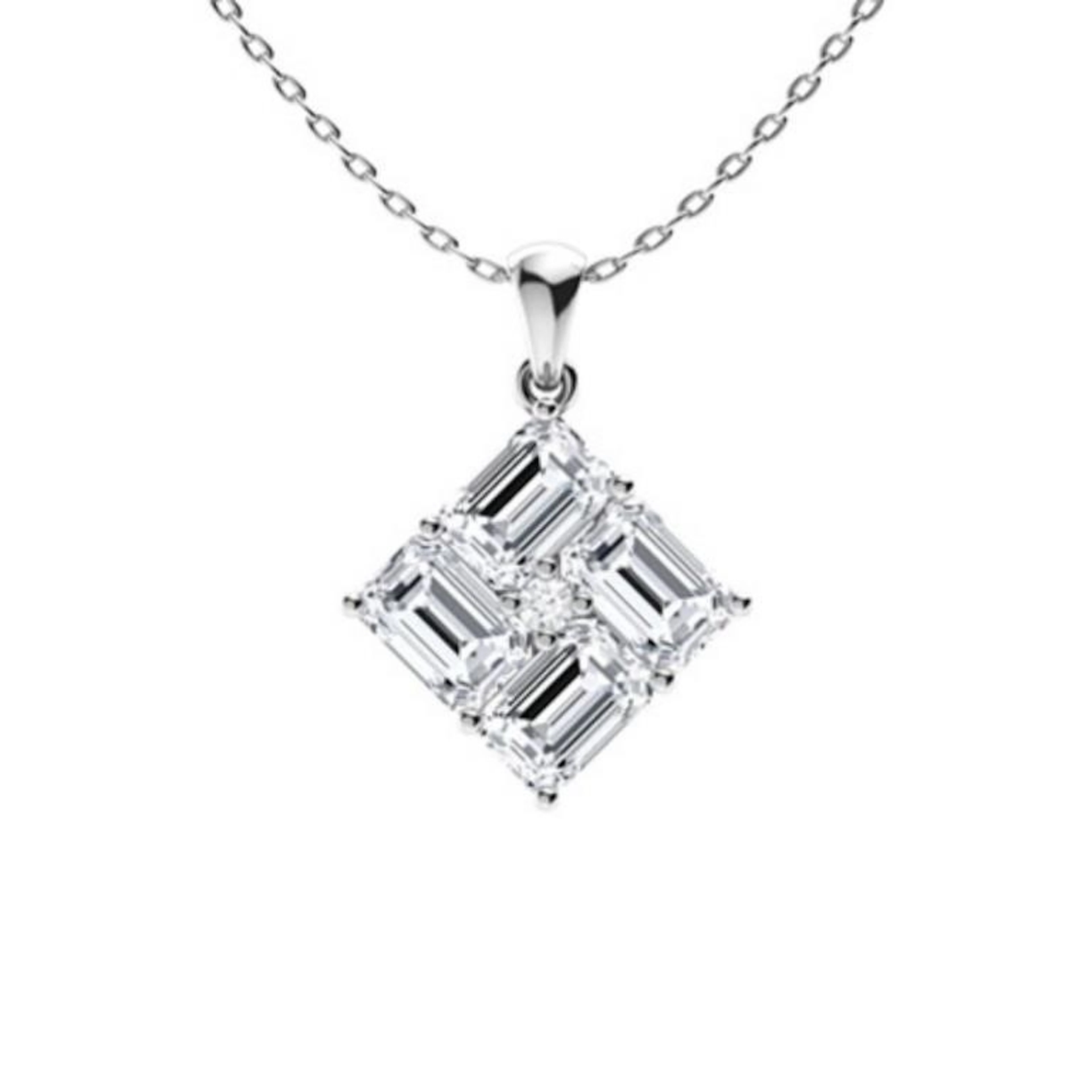 Gold & White Diamonds 2 Cts Necklace - E/VVS