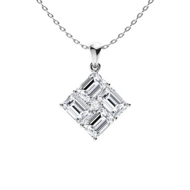 Gold & White Diamonds 2 Cts Necklace - E/VVS