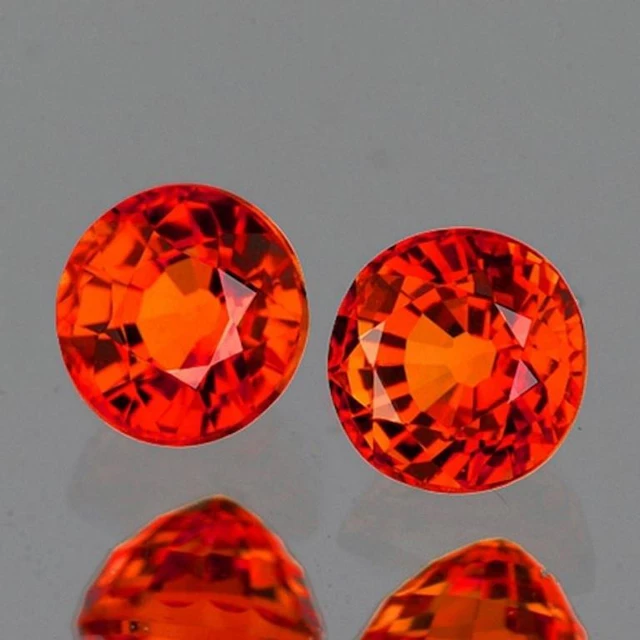 Natural Intense Orange Sapphire Pair[Flawless-VVS]