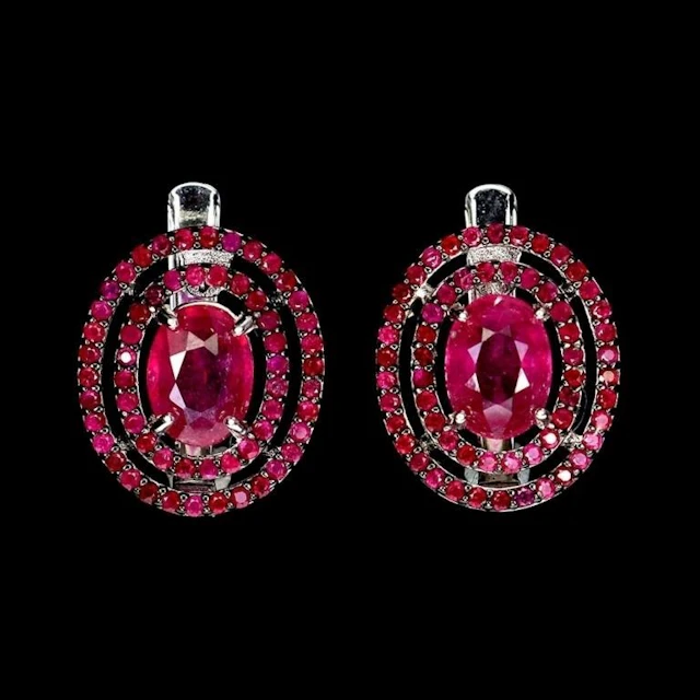 Natural Pigeon Blood Red Ruby Earrings