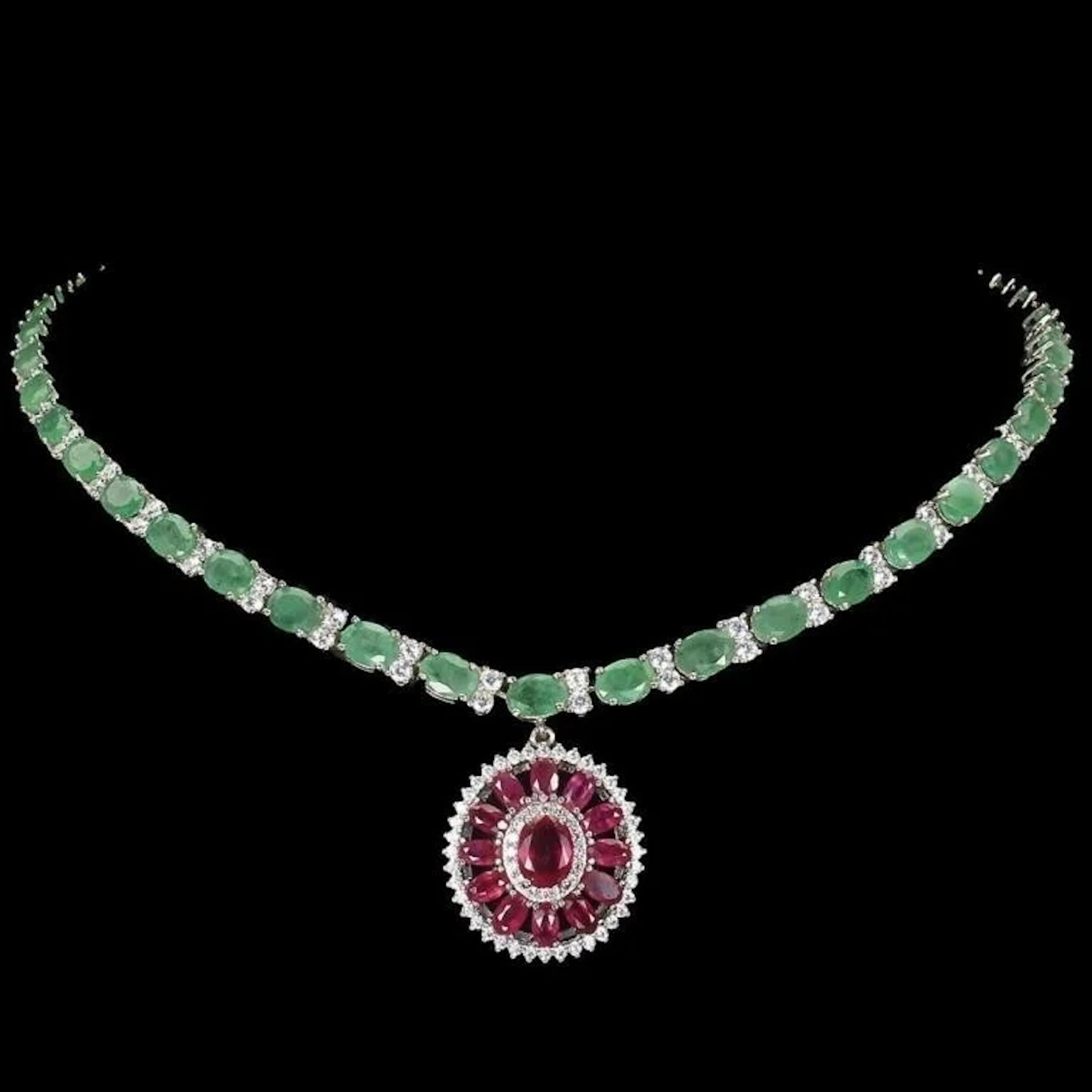 Natural Pigeon Blood Red Ruby & Colombian Emerald