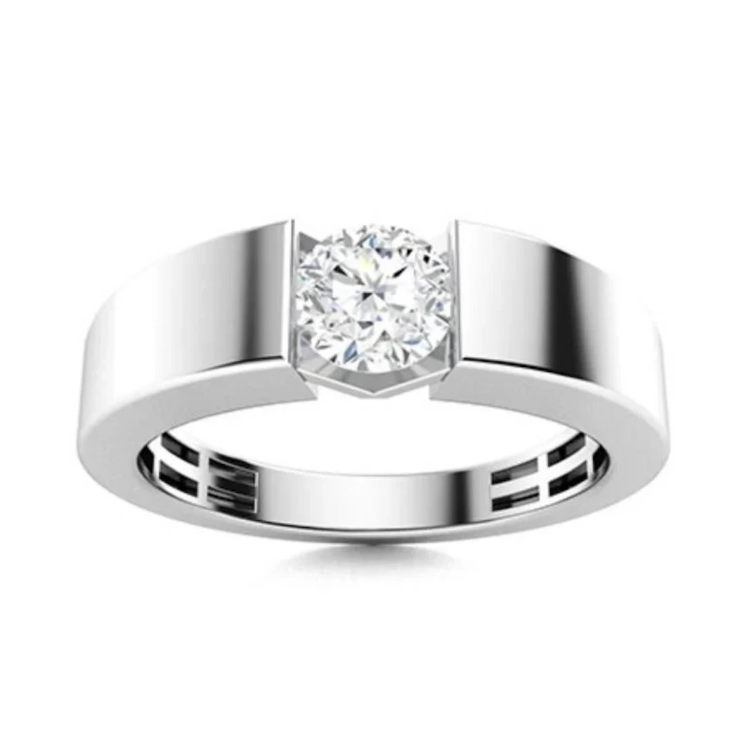 Gold & Brilliant White Diamond 2 Cts Ring - E/VVS