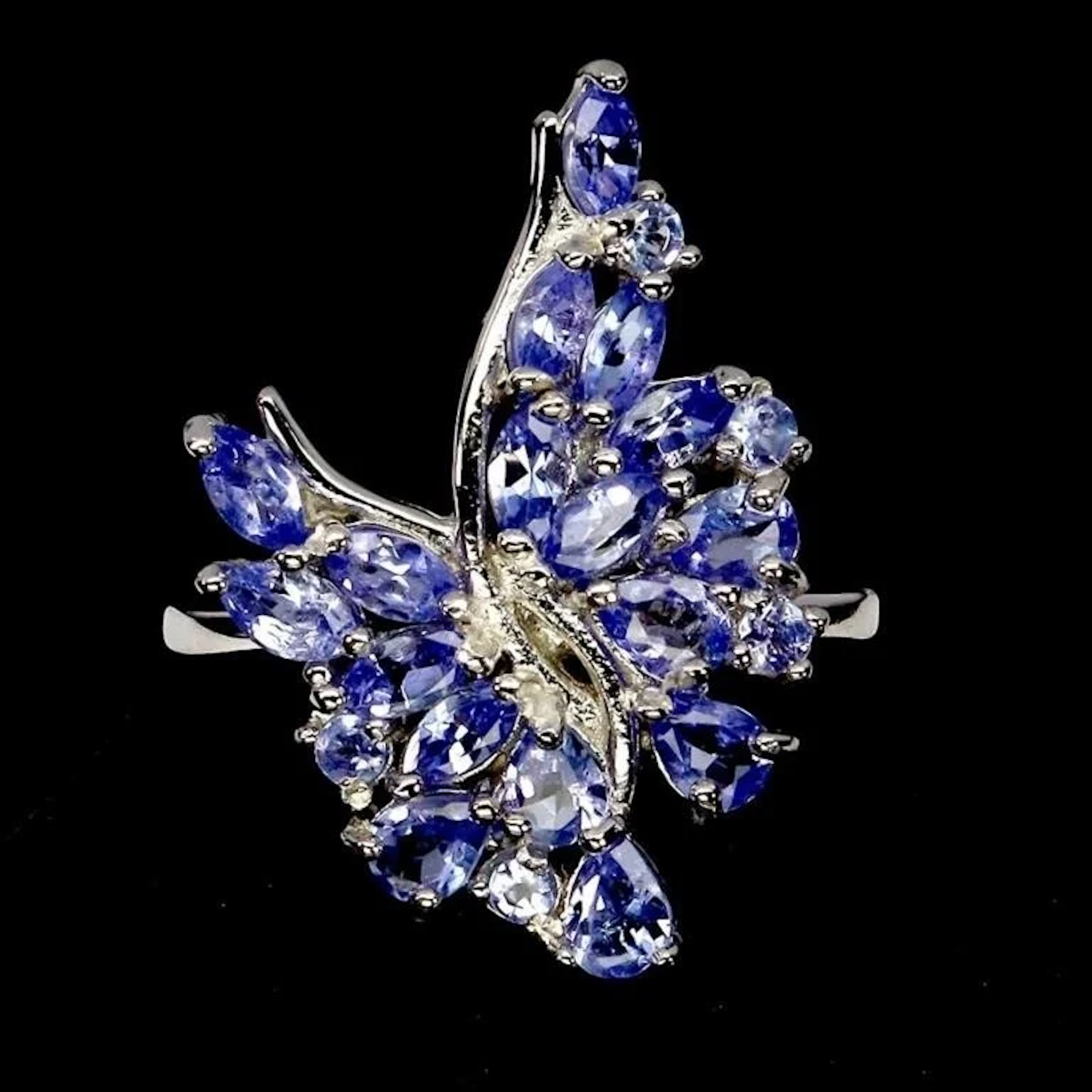 Natural Tanzanite Butterfly ring